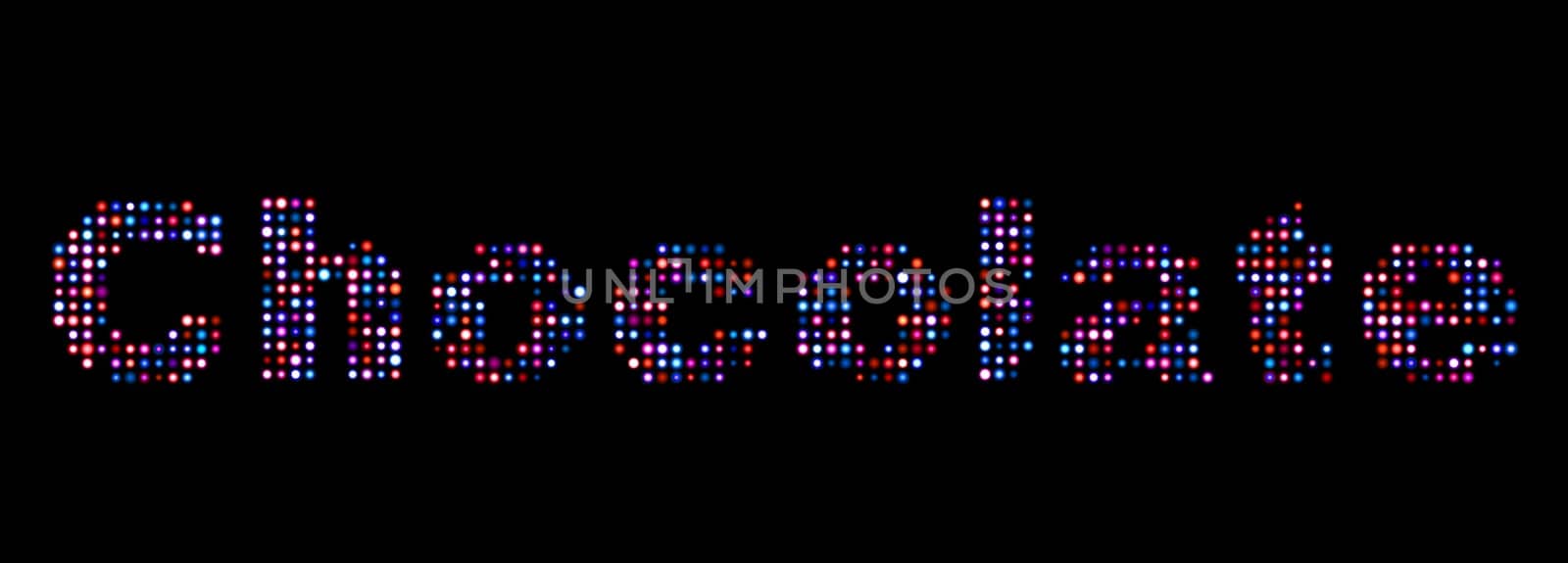 chocolate led text