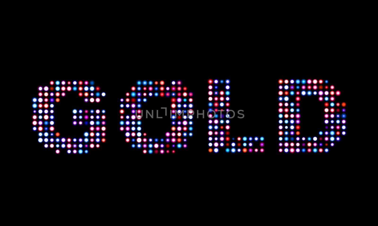 Gold led text