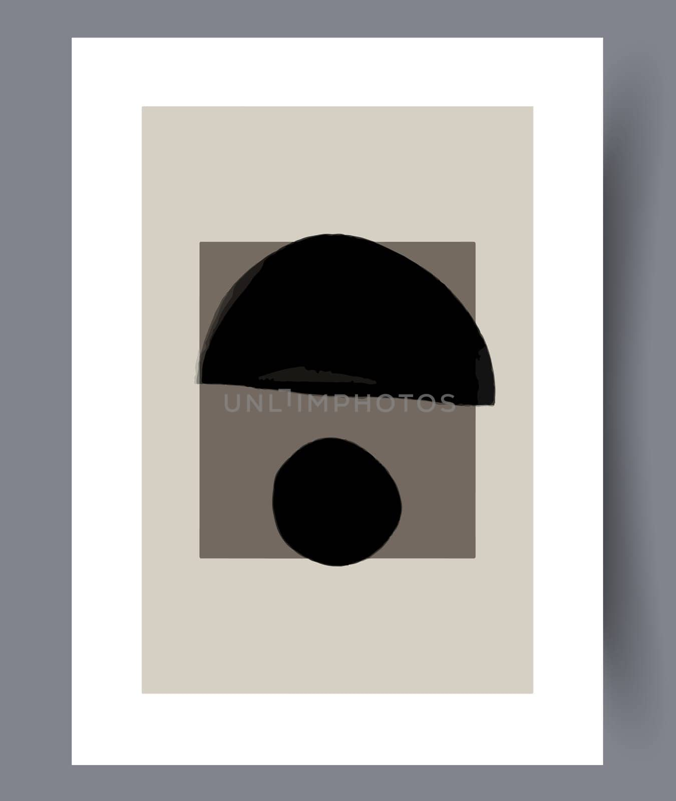 Scandinavian abstract vector print set. Minimalistic abstract wall art background for print. Scandinavian vector style.