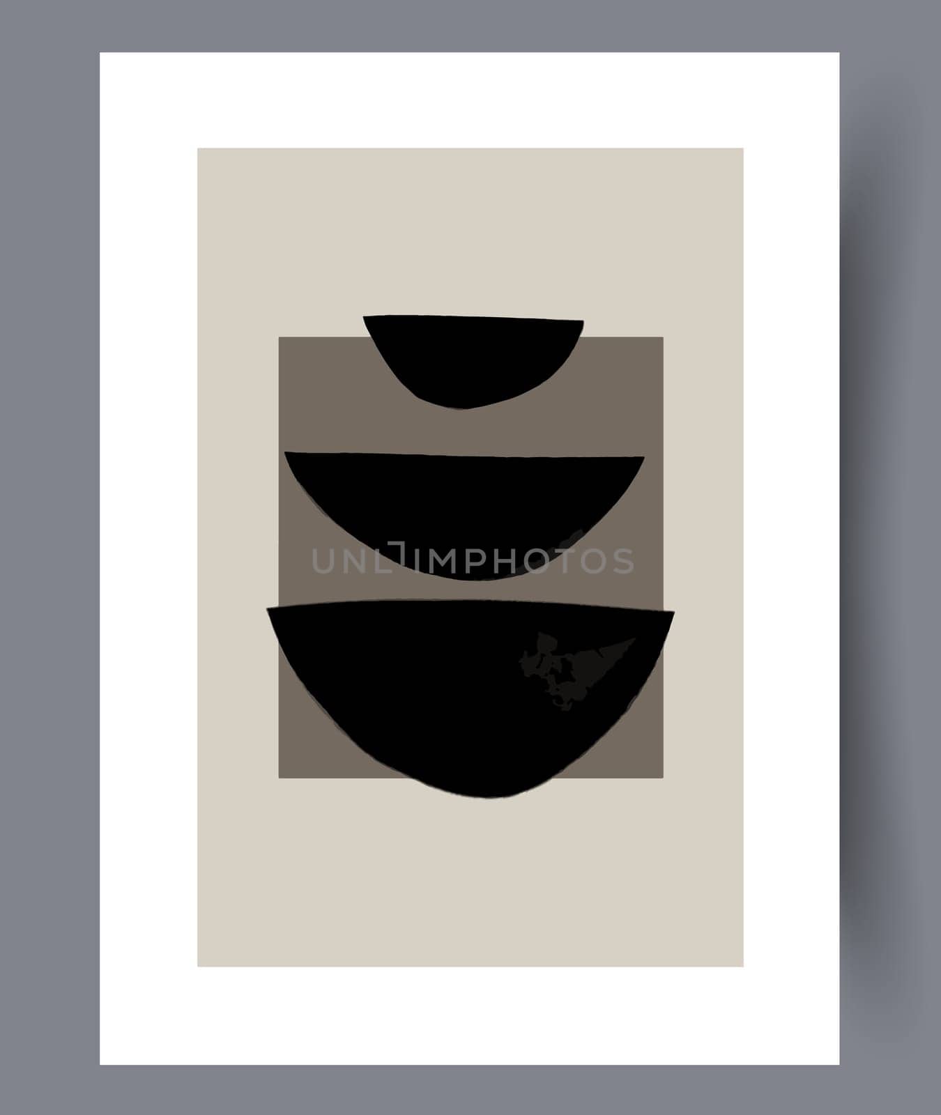 Scandinavian abstract vector print set. Minimalistic abstract wall art background for print. Scandinavian vector style.