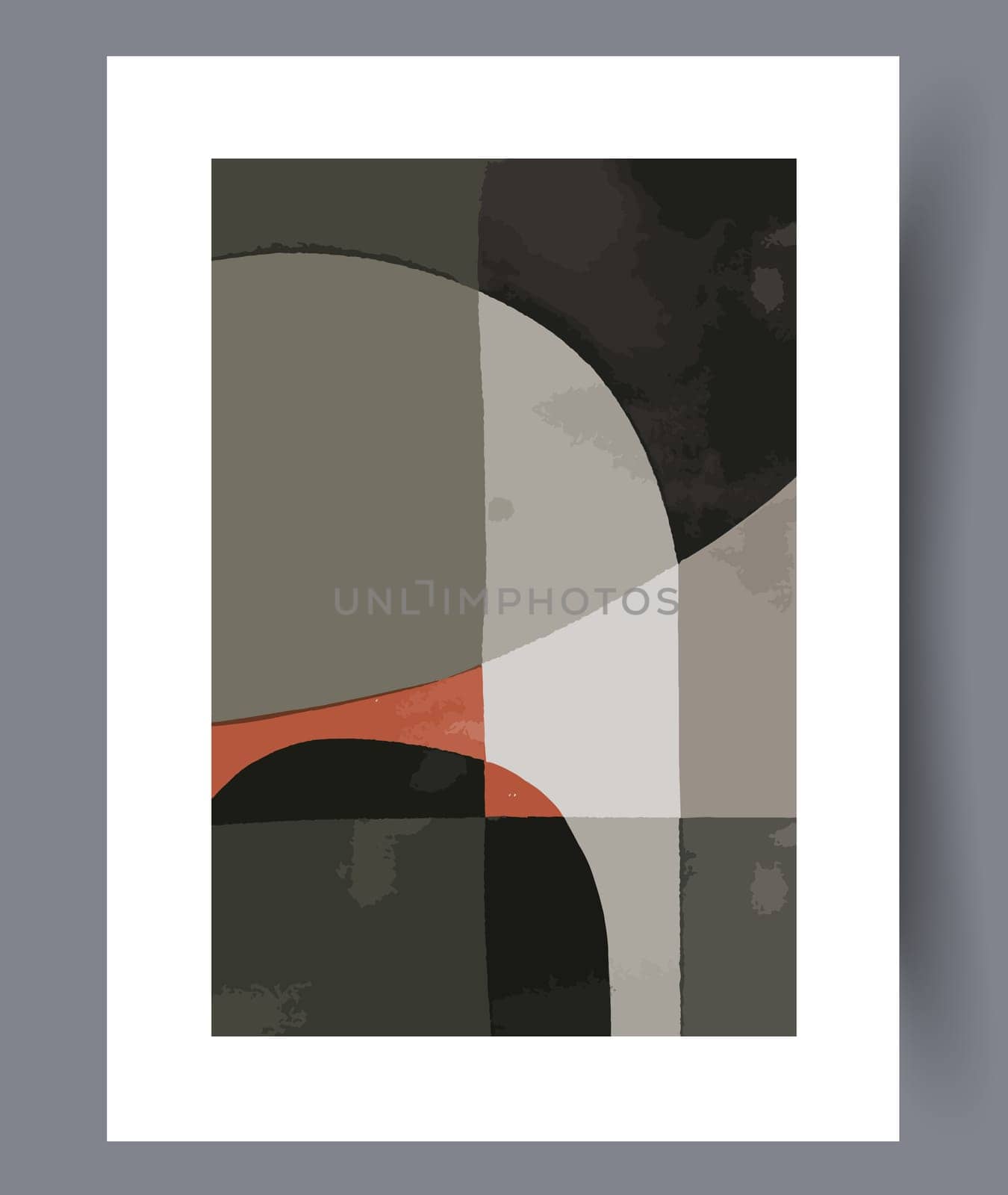 Scandinavian abstract vector print set. Minimalistic abstract wall art background for print. Scandinavian vector style.