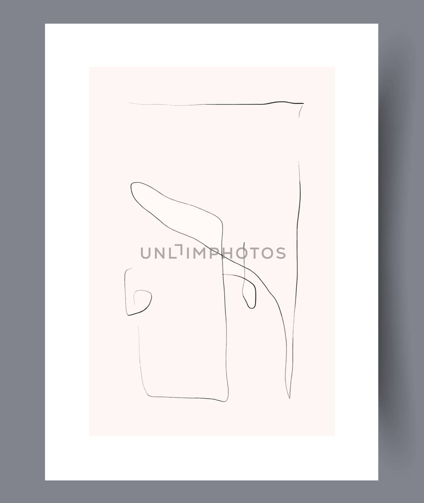 Scandinavian abstract vector print set. Minimalistic abstract wall art background for print. Scandinavian vector style.