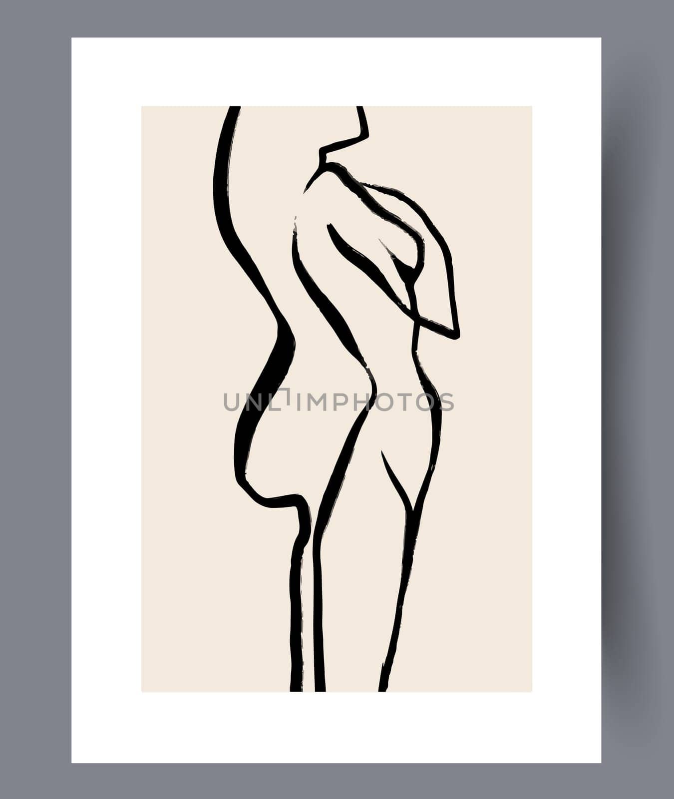 Scandinavian abstract vector print set. Minimalistic abstract wall art background for print. Scandinavian vector style.
