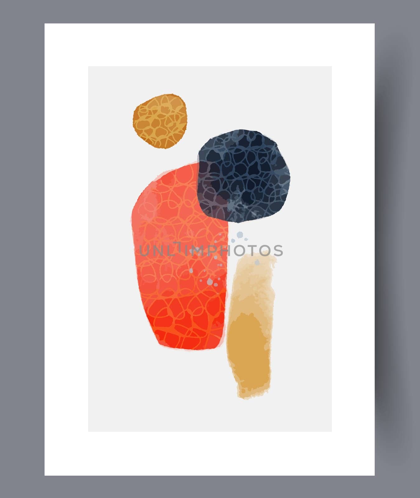 Scandinavian abstract vector print set. Minimalistic abstract wall art background for print. Scandinavian vector style.