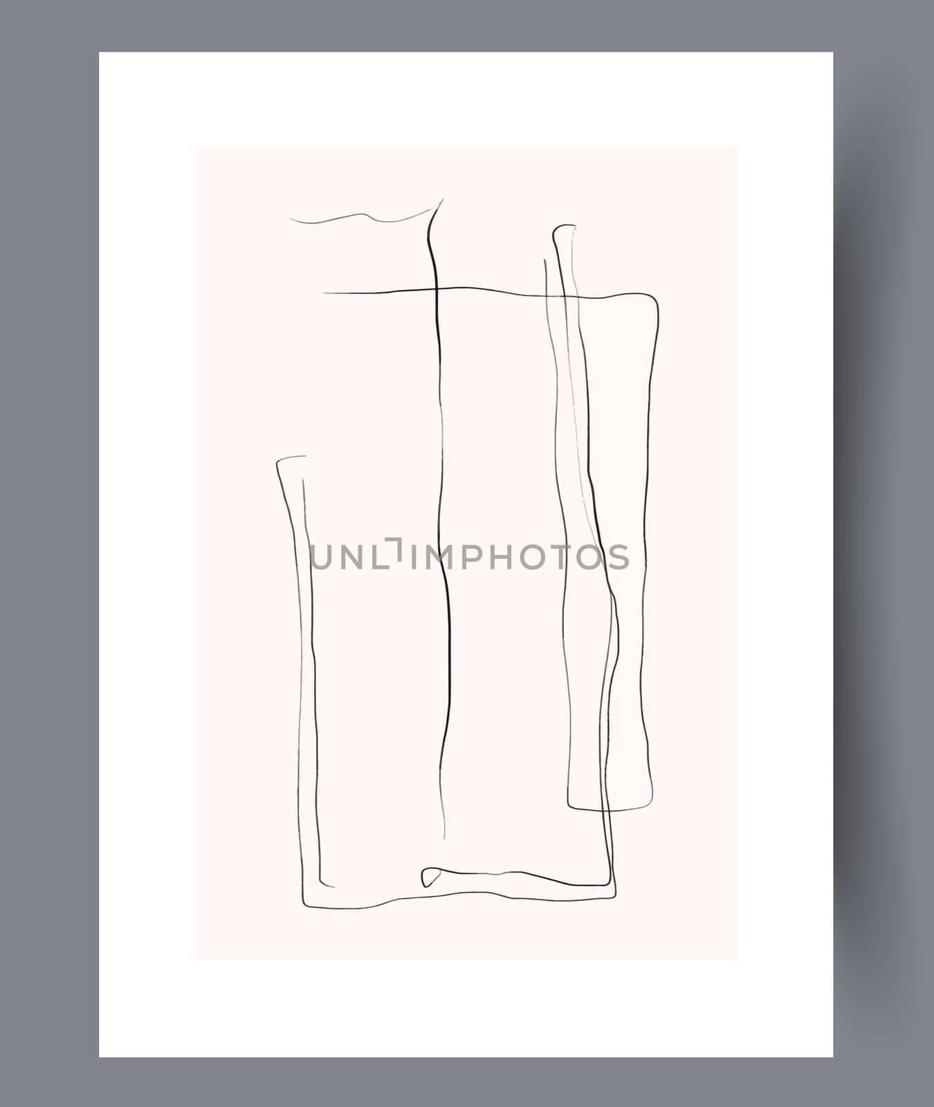 Scandinavian abstract vector print set. Minimalistic abstract wall art background for print. Scandinavian vector style.
