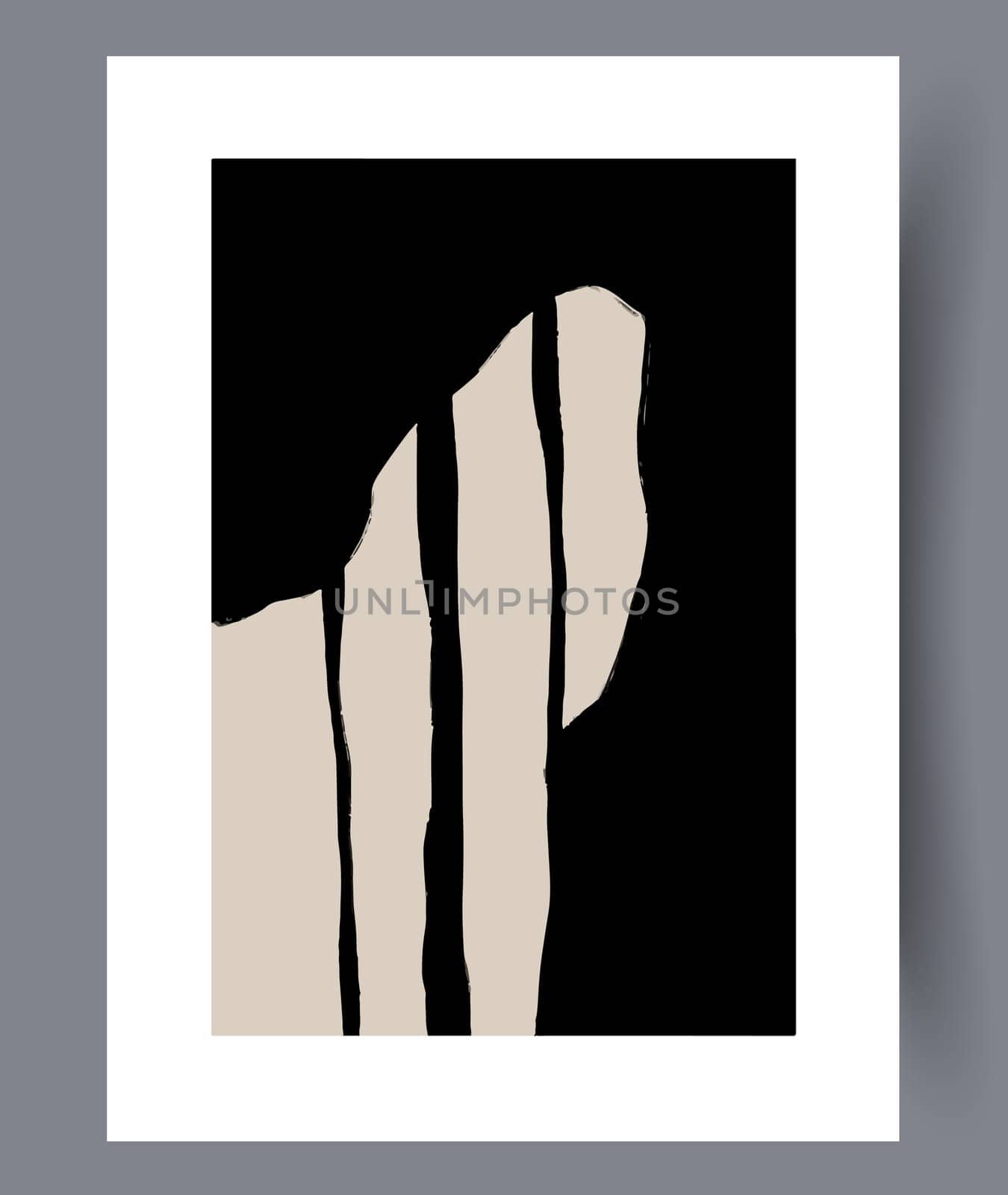 Scandinavian abstract vector print set. Minimalistic abstract wall art background for print. Scandinavian vector style.
