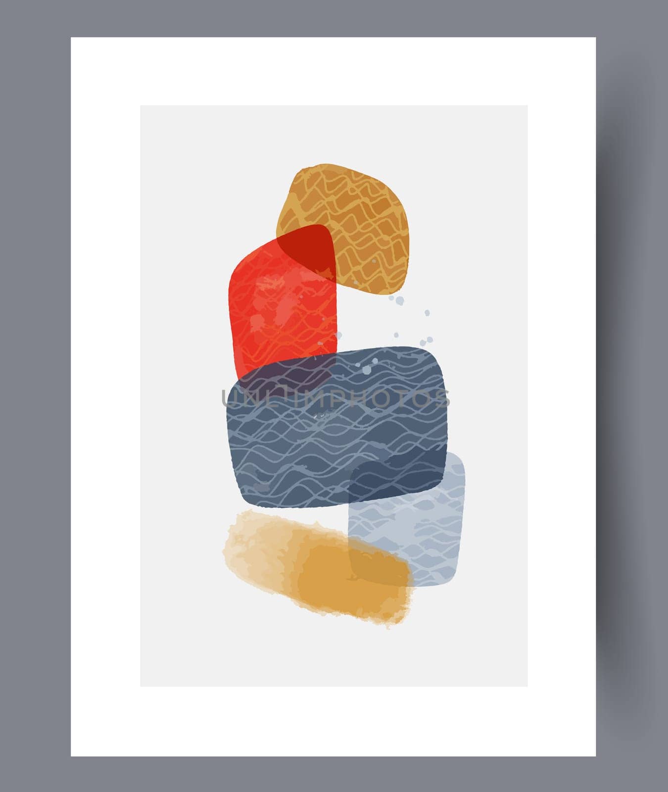 Scandinavian abstract vector print set. Minimalistic abstract wall art background for print. Scandinavian vector style.
