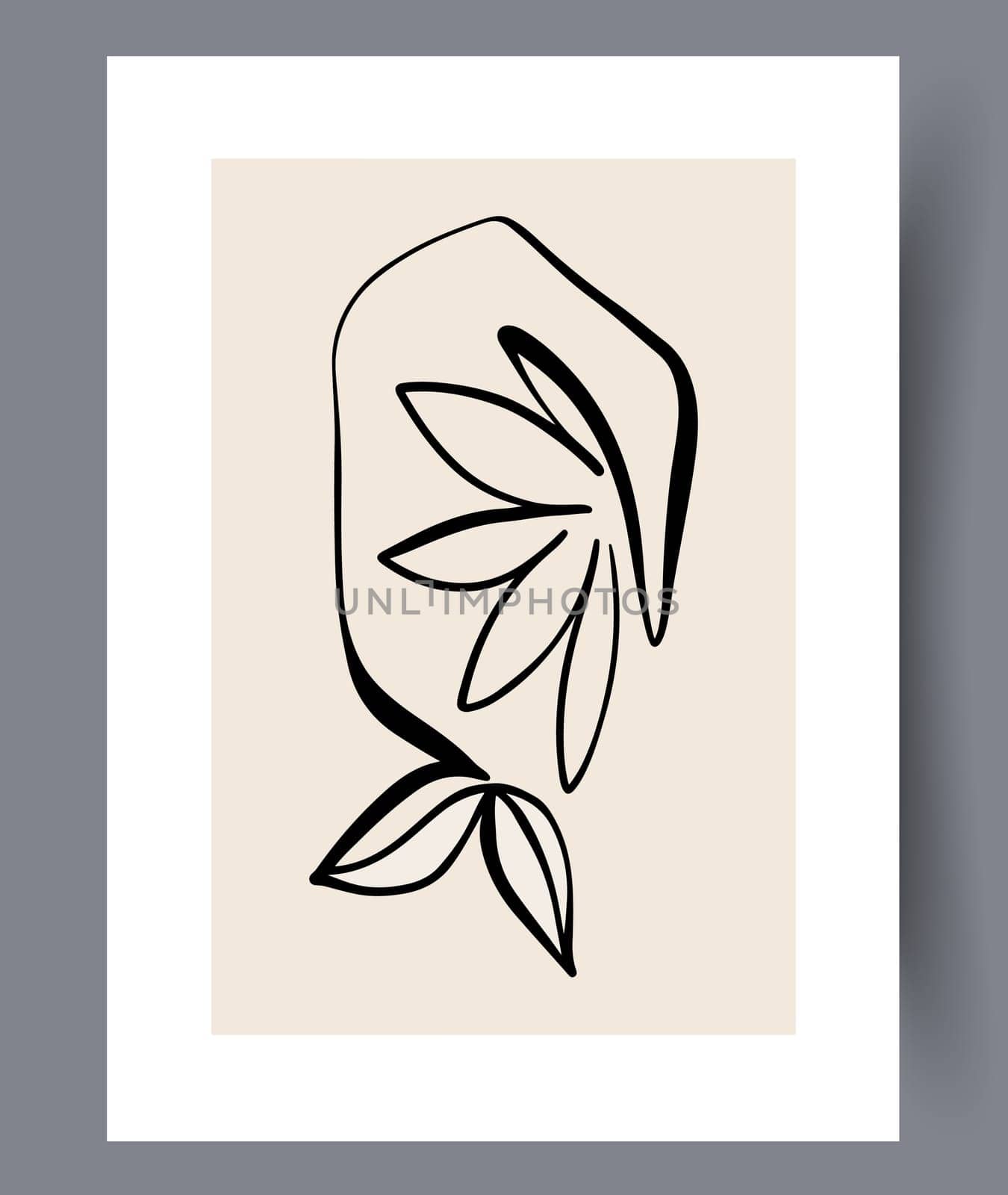 Scandinavian abstract vector print set. Minimalistic abstract wall art background for print. Scandinavian vector style.