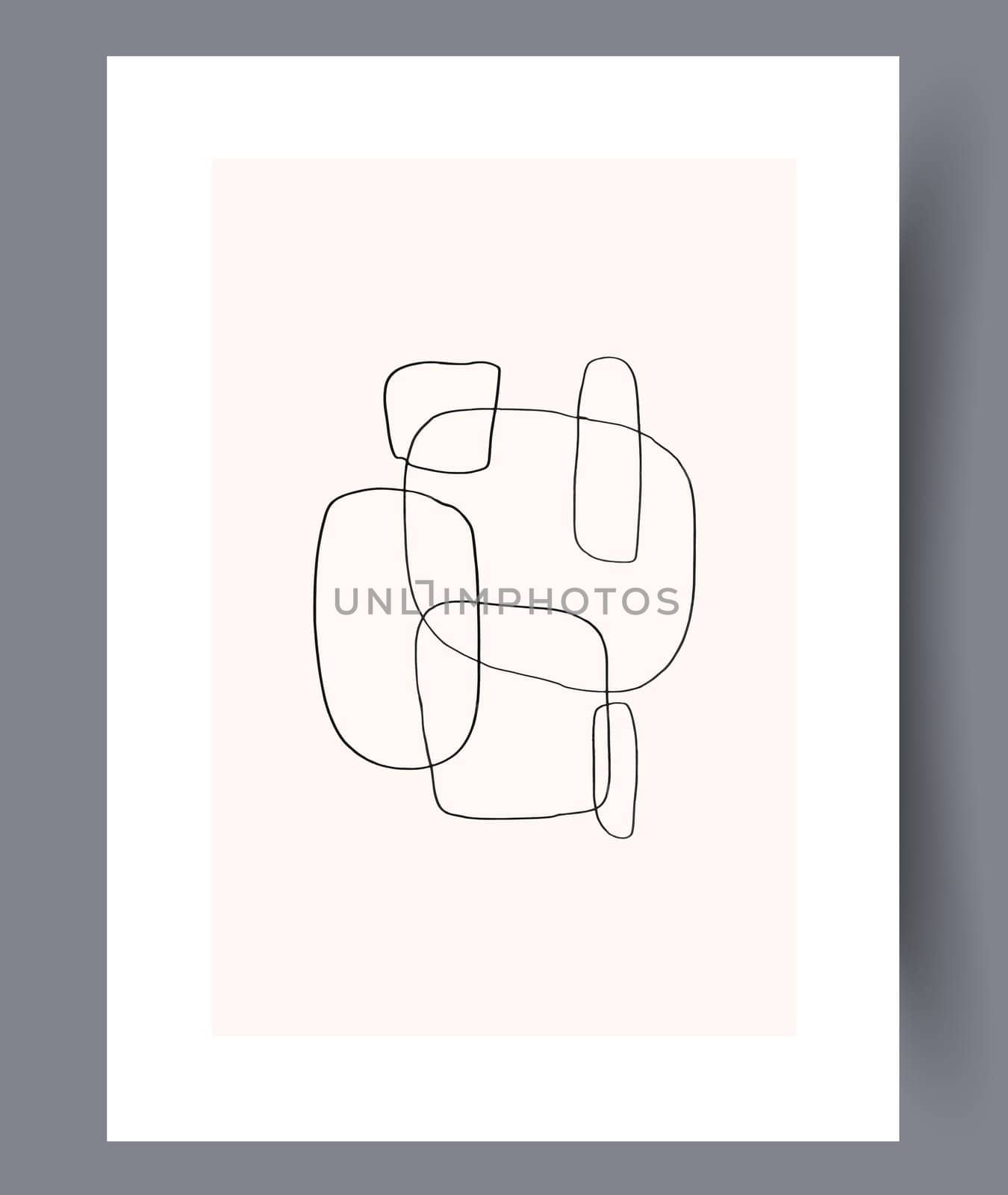 Scandinavian abstract vector print set. Minimalistic abstract wall art background for print. Scandinavian vector style.