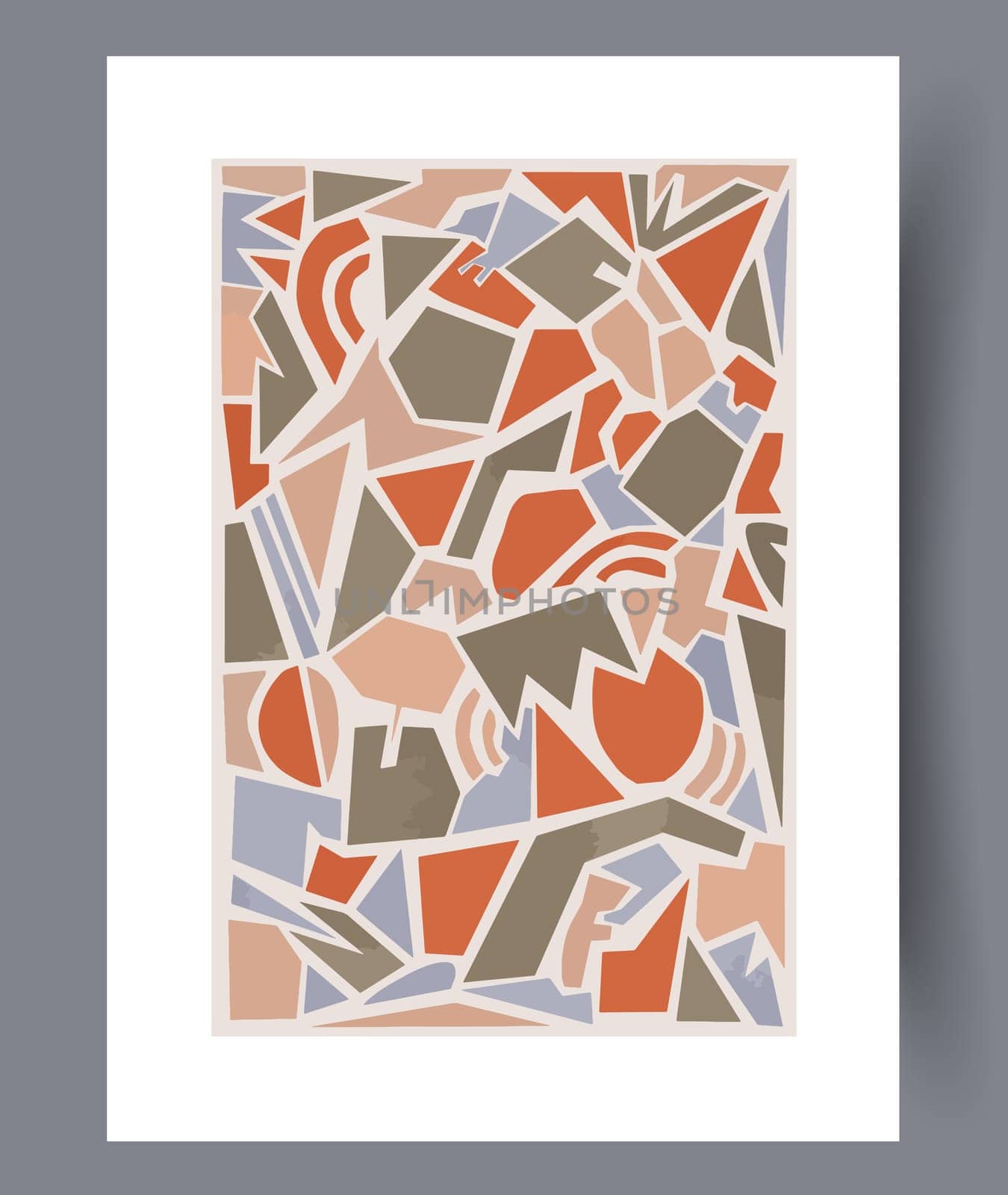 Scandinavian abstract vector print set. Minimalistic abstract wall art background for print. Scandinavian vector style.