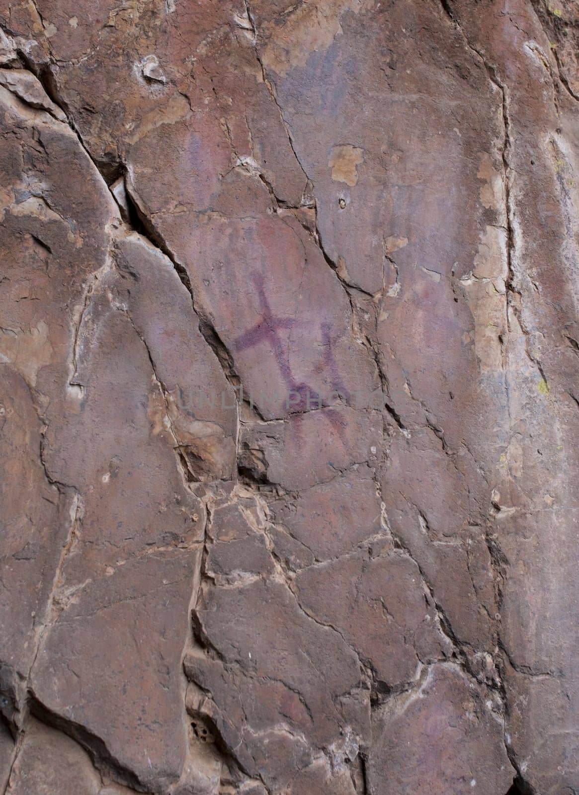 Chiquita Cave, rock shelter with prehistorical paintings at Villuercas geopark. Canamero, Caceres, Extremadura, Spain