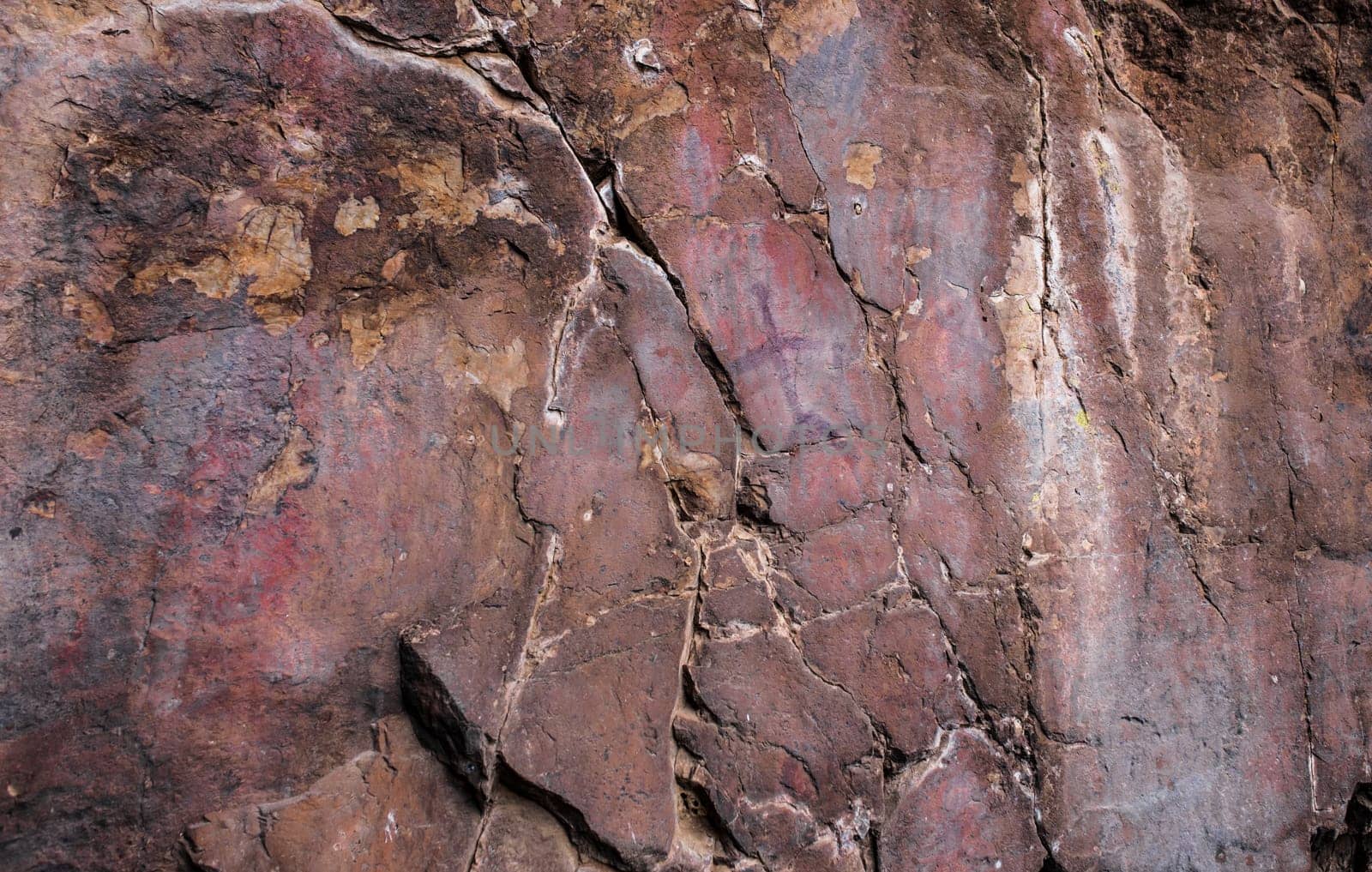 Chiquita Cave, rock shelter with prehistorical paintings at Villuercas geopark. Canamero, Caceres, Extremadura, Spain