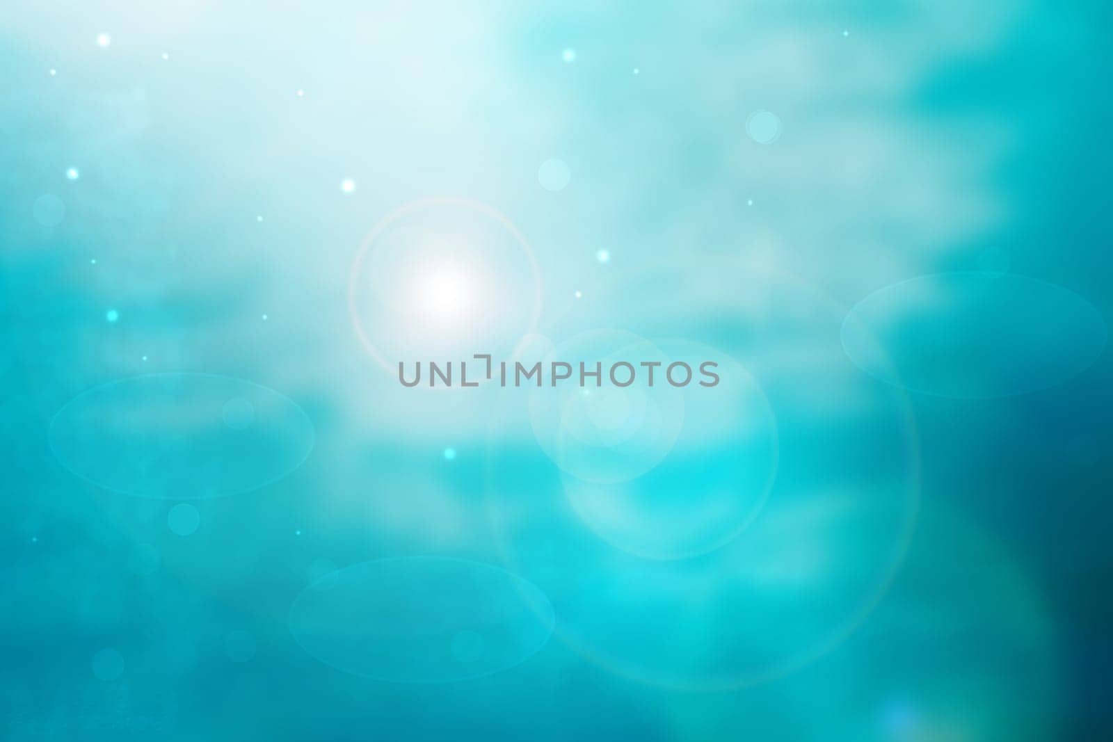 Abstract scene in universe. Abstract explosion stars on gradient light blue to turquoise and space cosmos galaxy universe background with colorful stars, nebula and planets. Space for your design. Concept astrology an science.