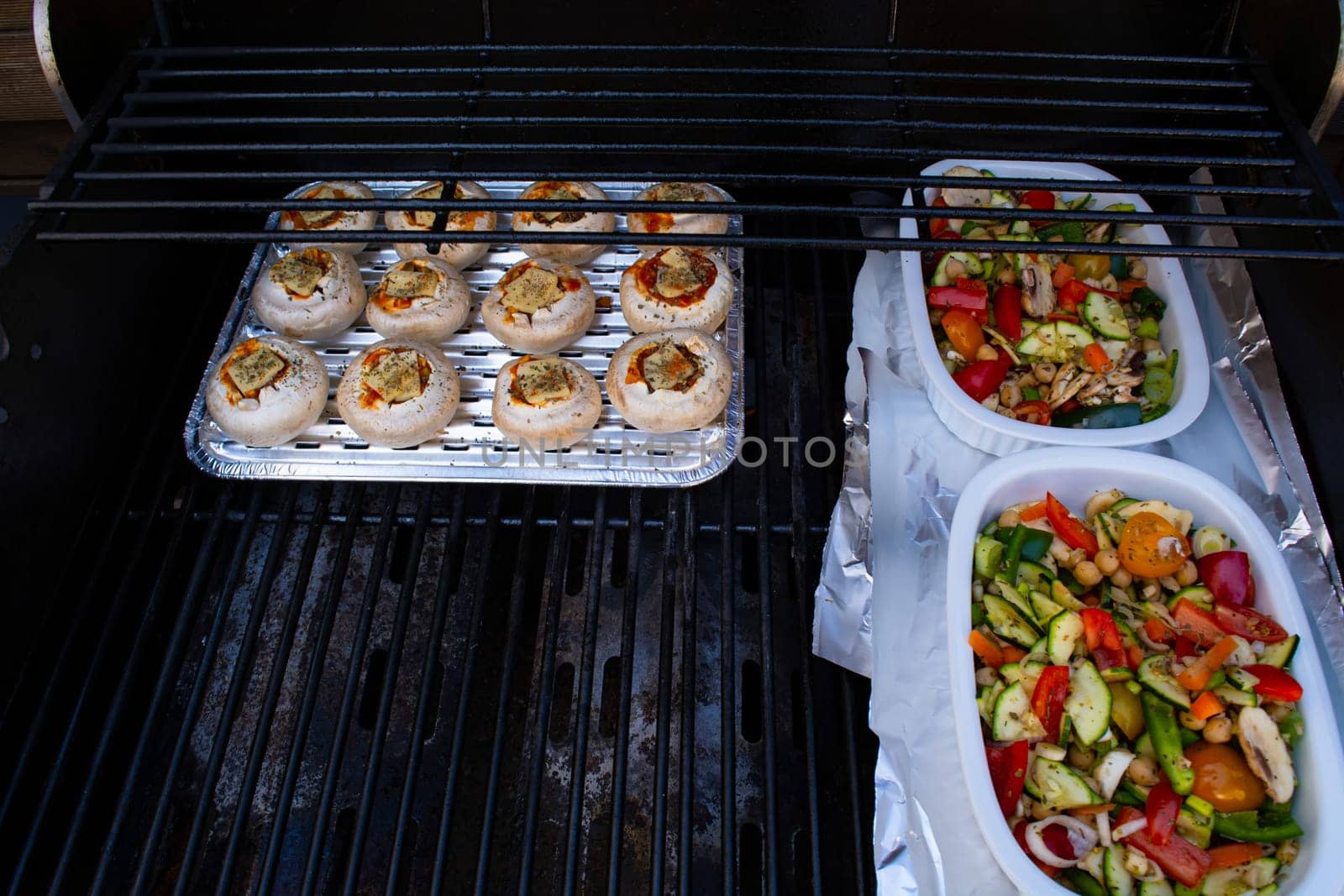Irani or iraani paneer tikka, Tikka starter served in white dish with multiple dish