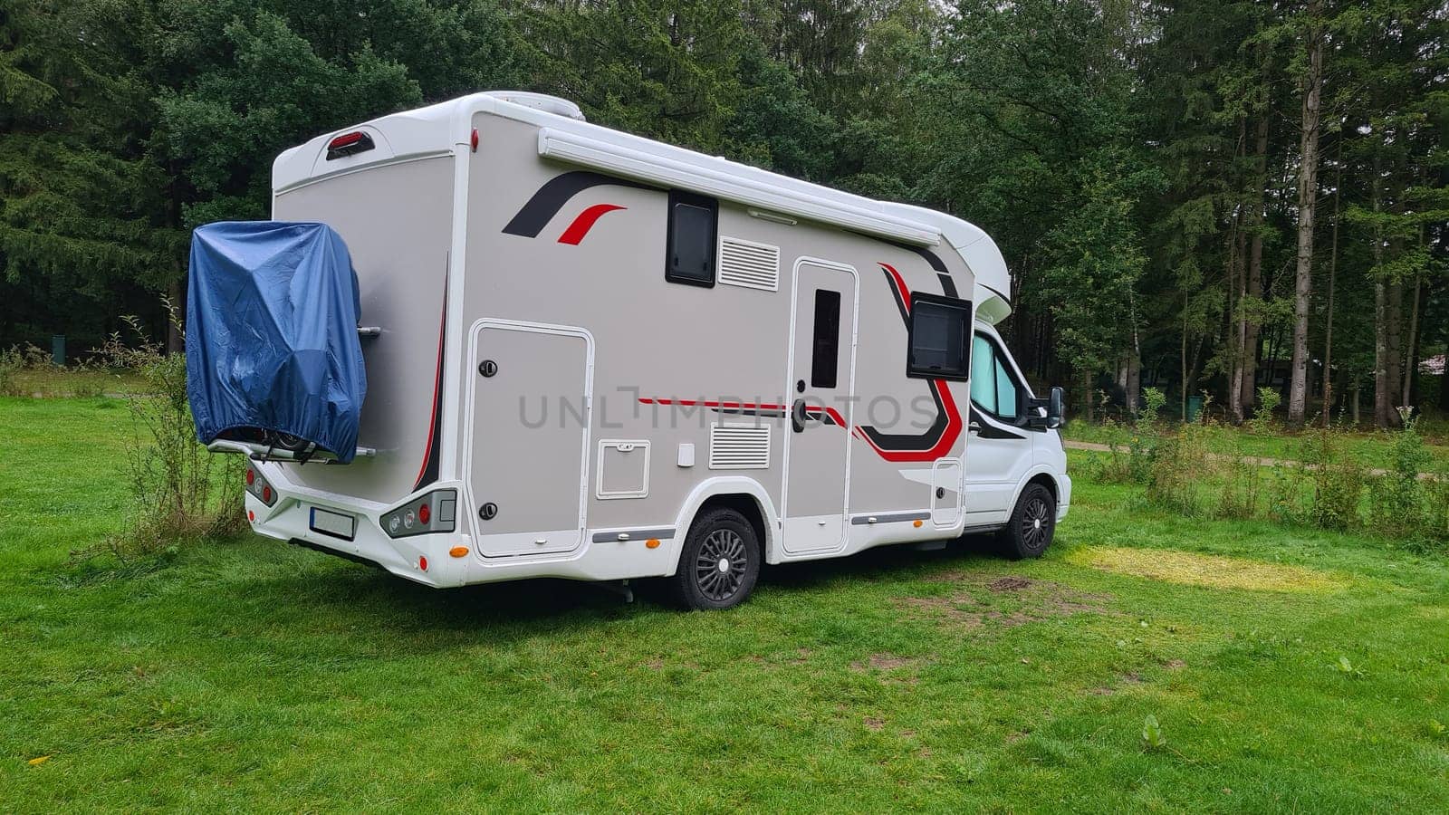 Motorhomes on a mobile home site or campsite