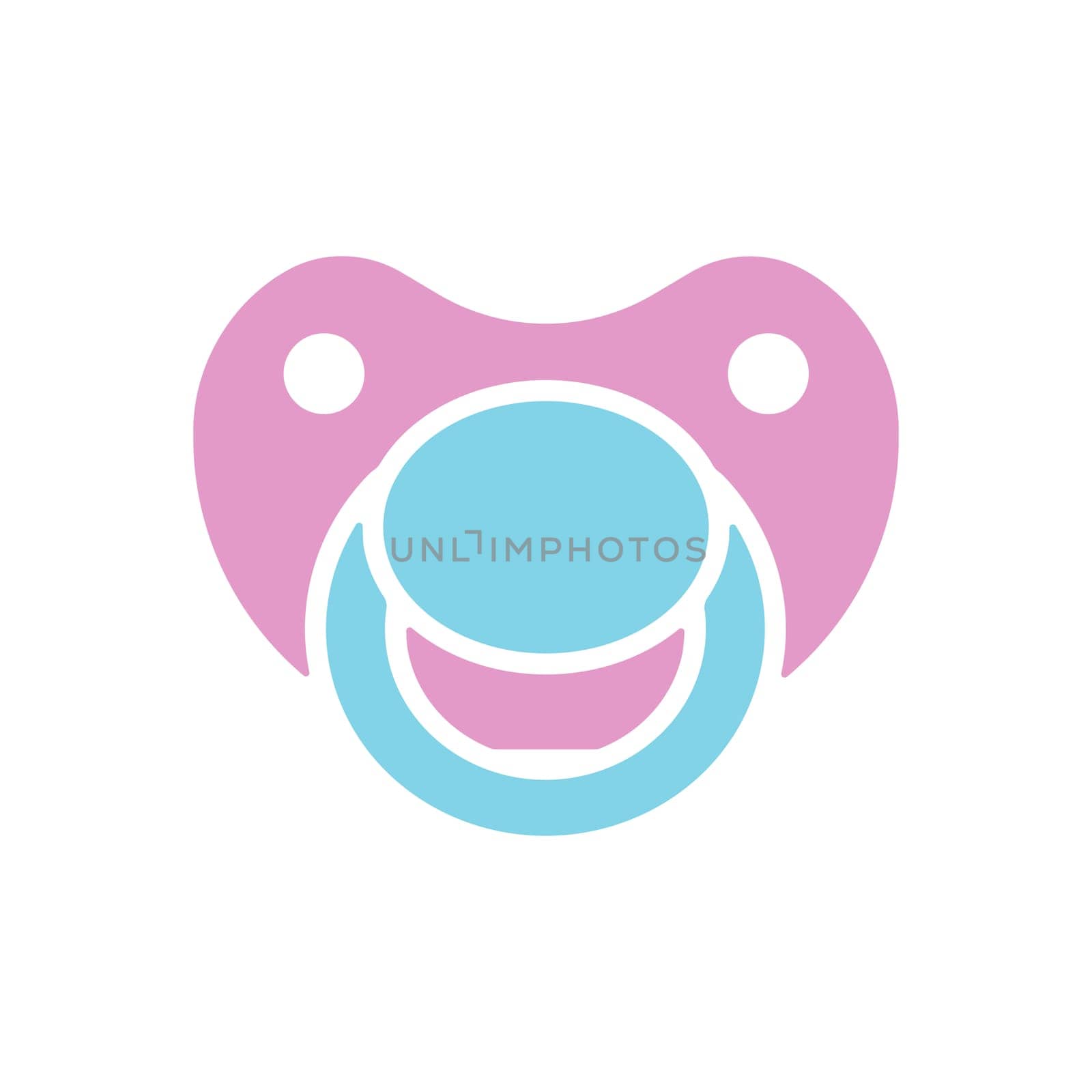 Baby dummy teat isolated vector glyph icon. Graph symbol for children and newborn babies web site and apps design, logo, app, UI