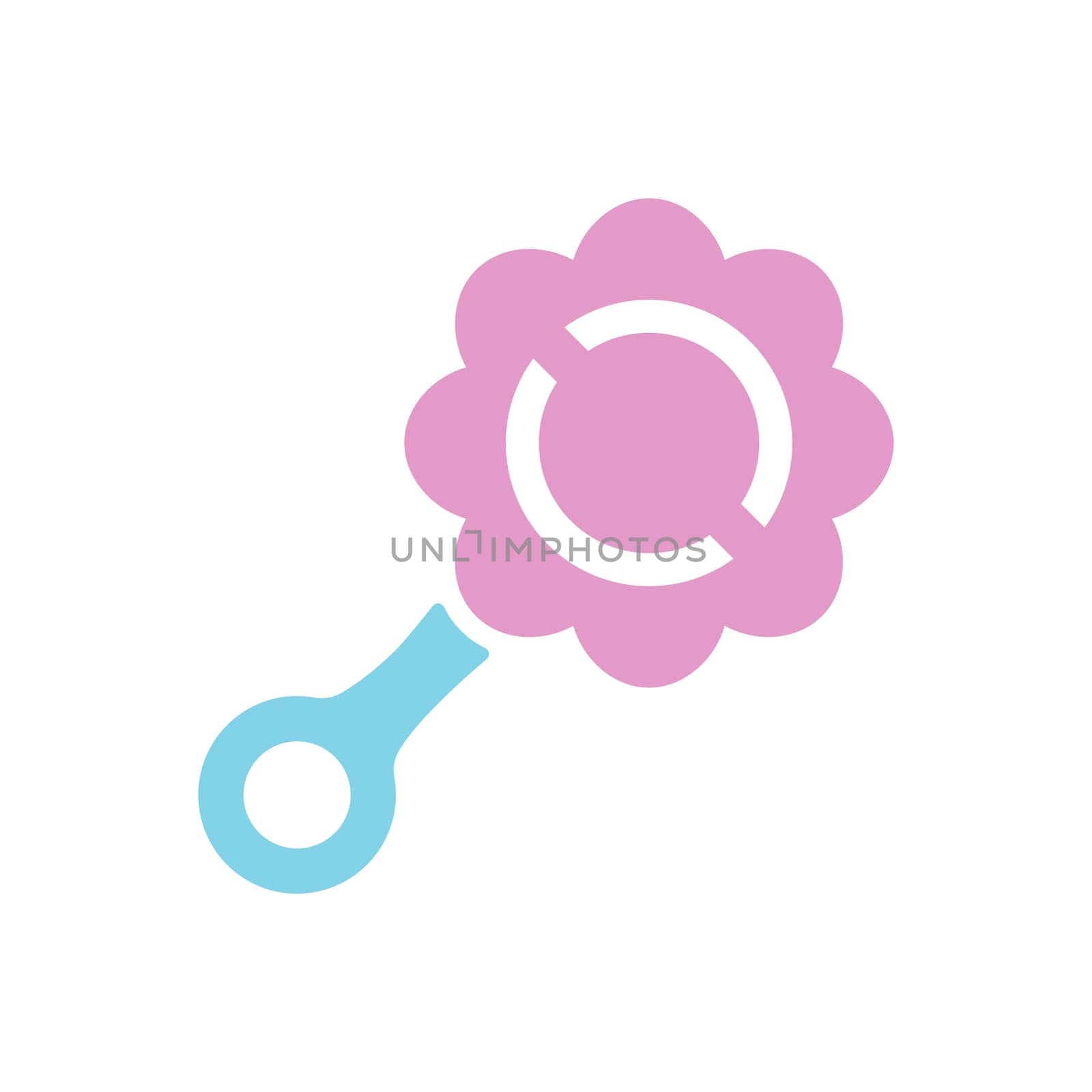 Baby rattle toy vector isolated glyph icon. Graph symbol for children and newborn babies web site and apps design, logo, app, UI