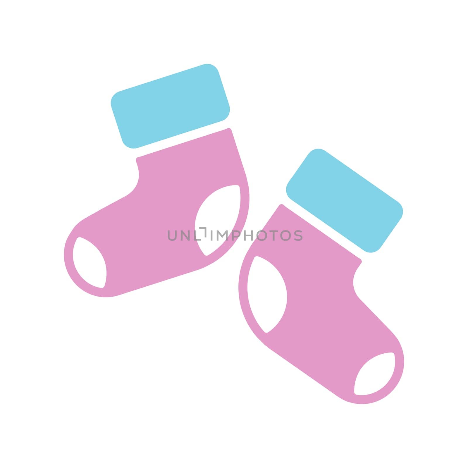 Baby socks bootees vector glyph icon. Graph symbol for children and newborn babies web site and apps design, logo, app, UI