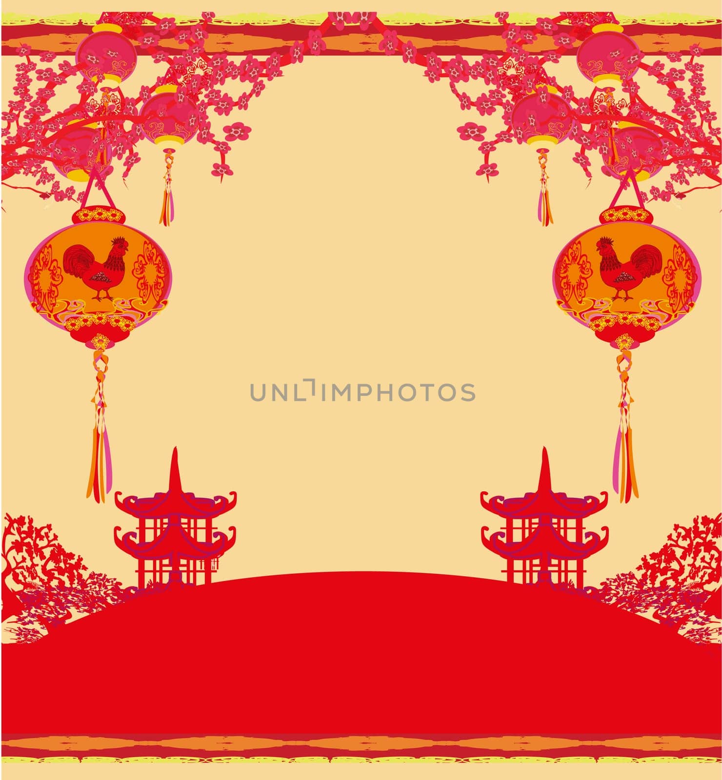 year of rooster - New Year card