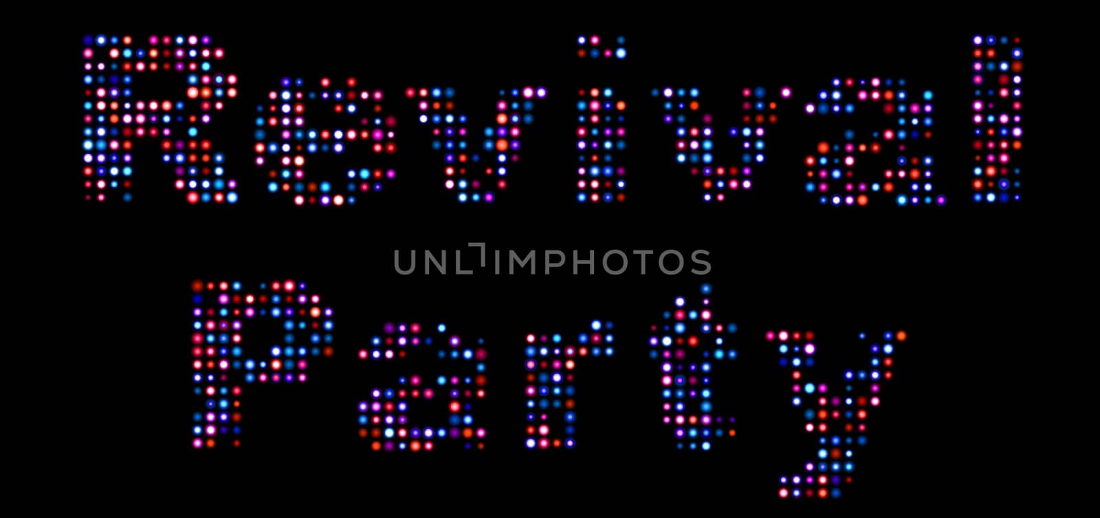 revival party led text