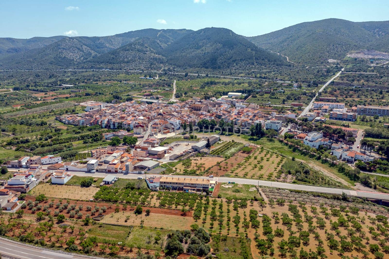A panoramic of Santa Magdalena de Pulpis or Polpis, from the Valencian Community, Spain. Belonging to the province of Castellon, in the region of Bajo Maestrazgo. Spain