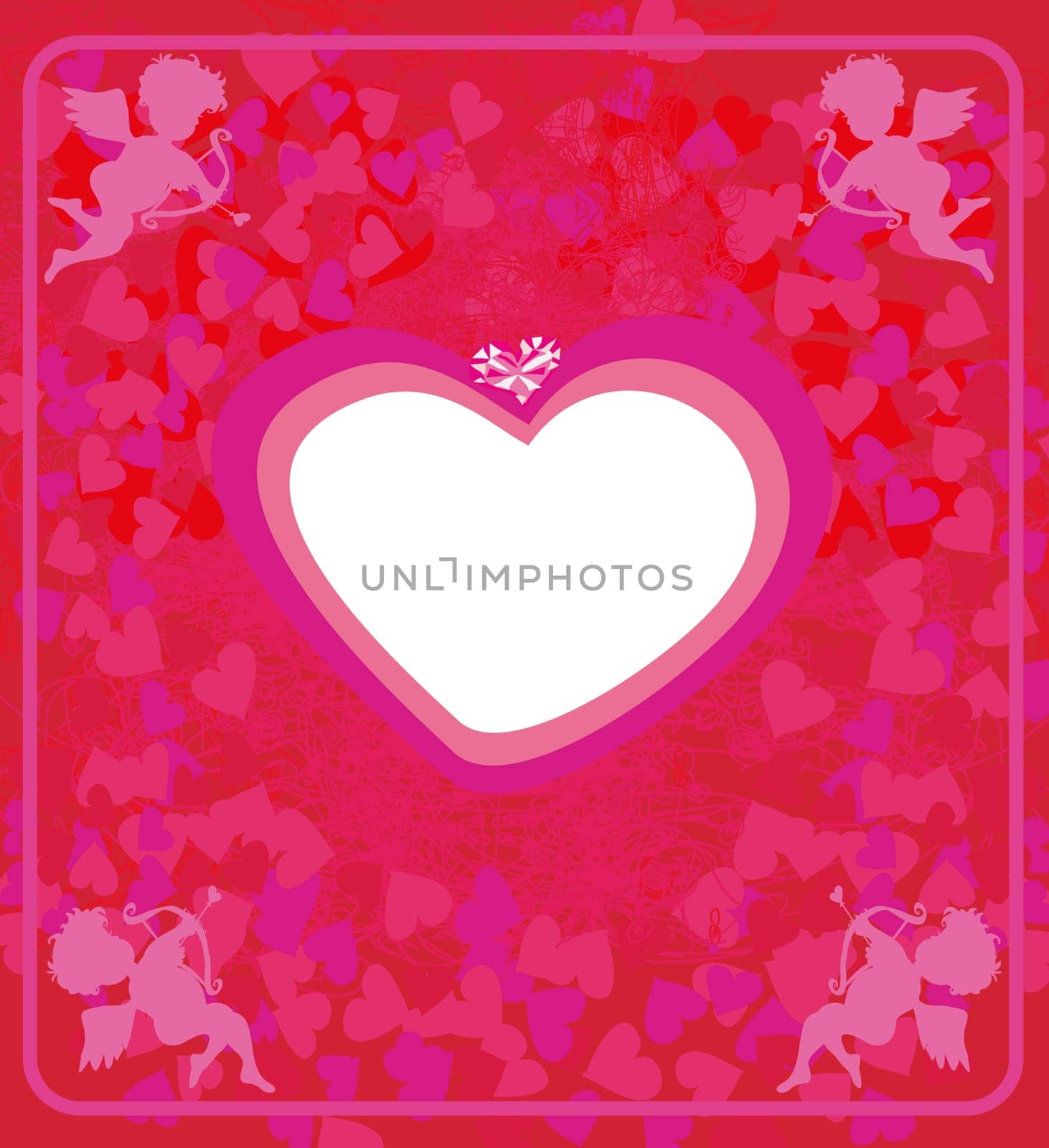 Happy valentines day - card with cupids