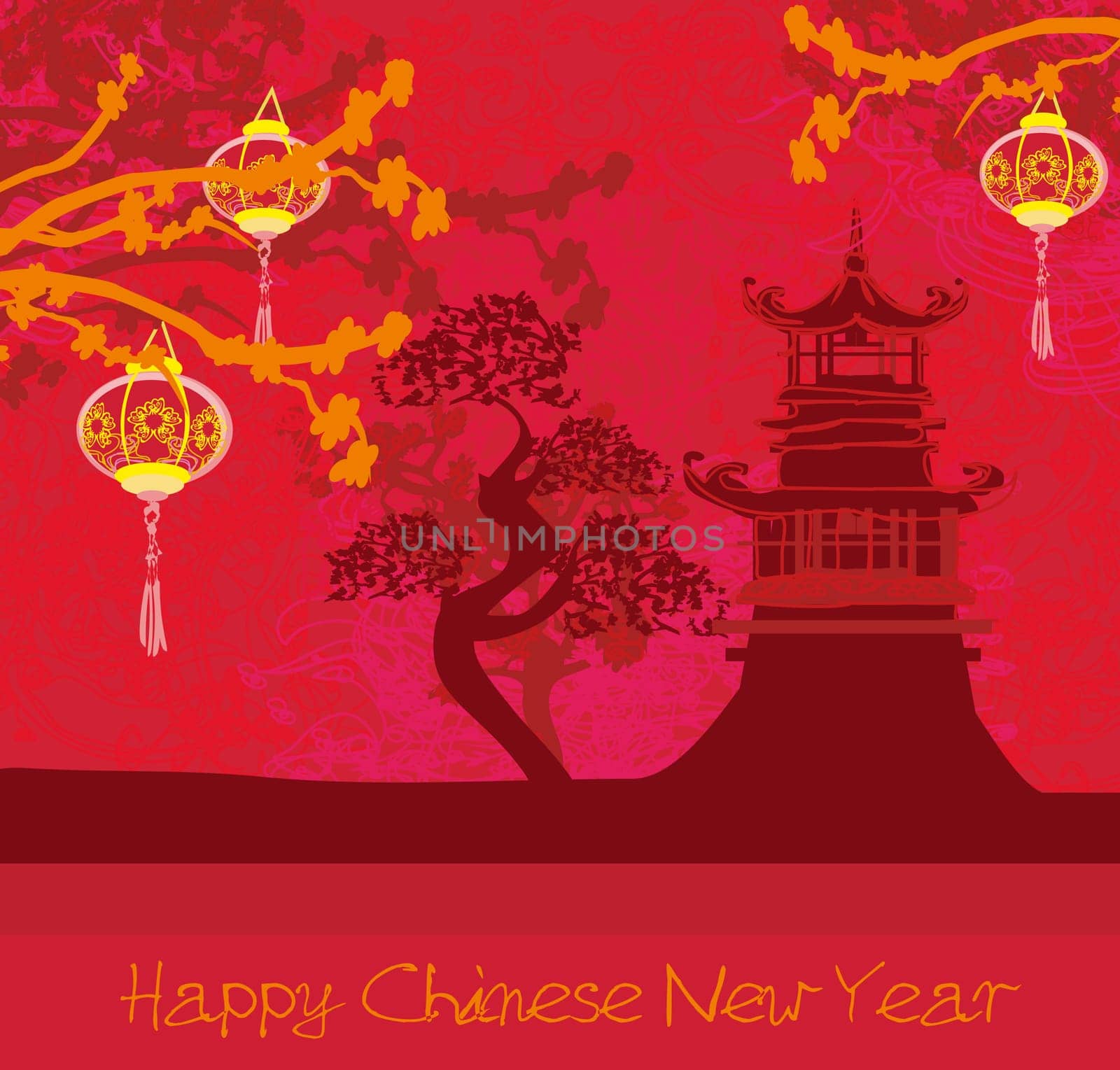 Mid-Autumn Festival for Chinese New Year card