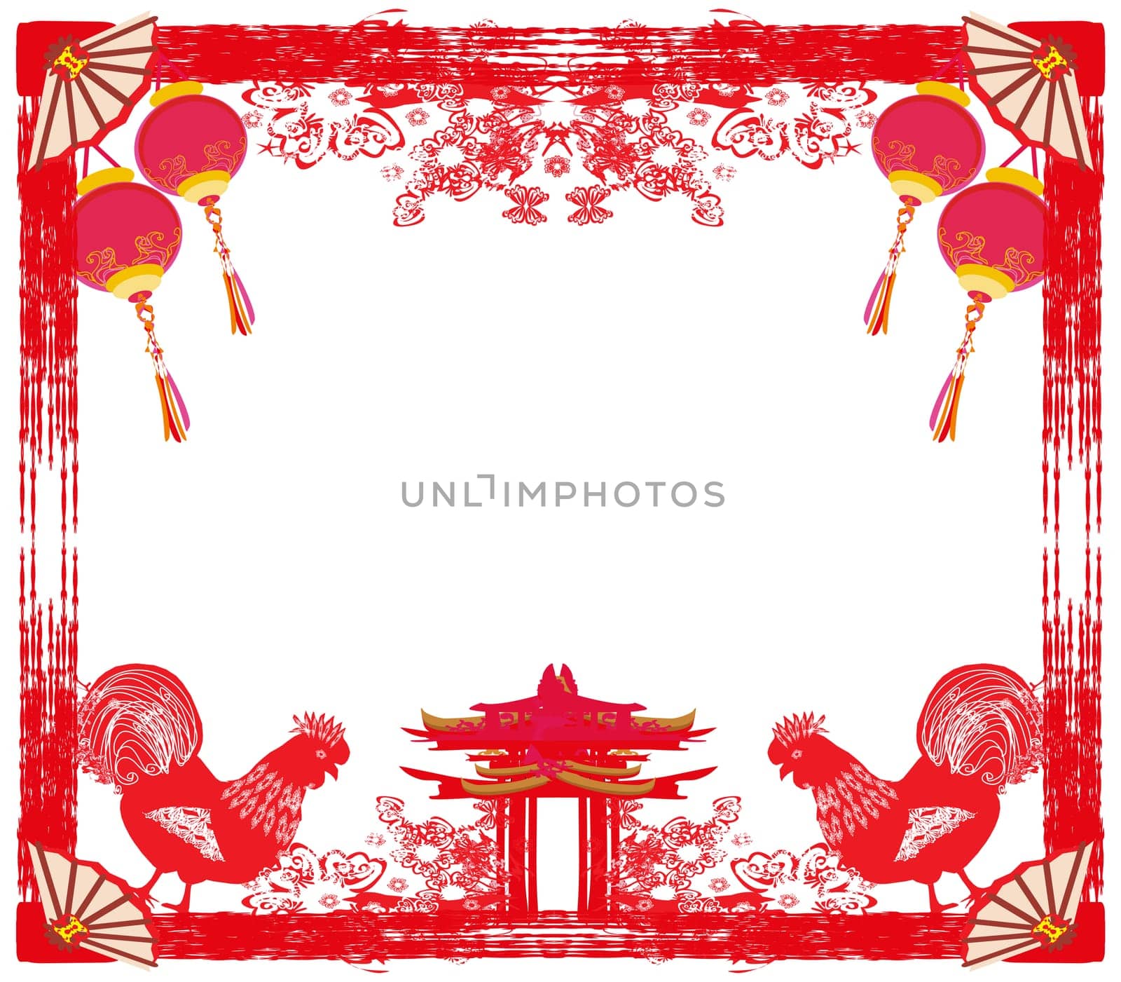Year of rooster - New Year card