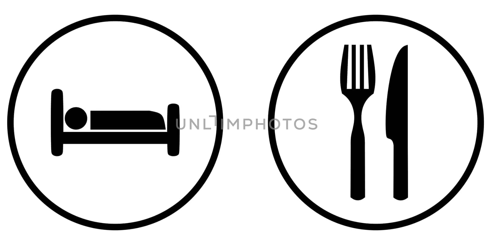 Isolated black round Button: Hotel and Restaurant