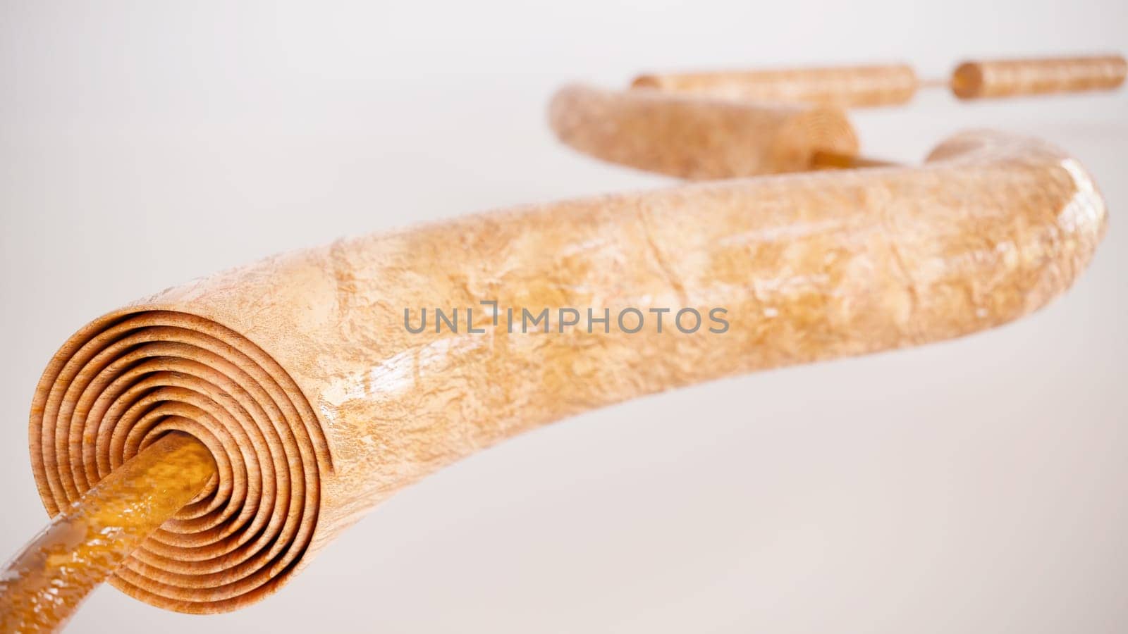 Healthy nerve next to a diseased nerve with GBS syndrome on a white background - 3D Rendering
