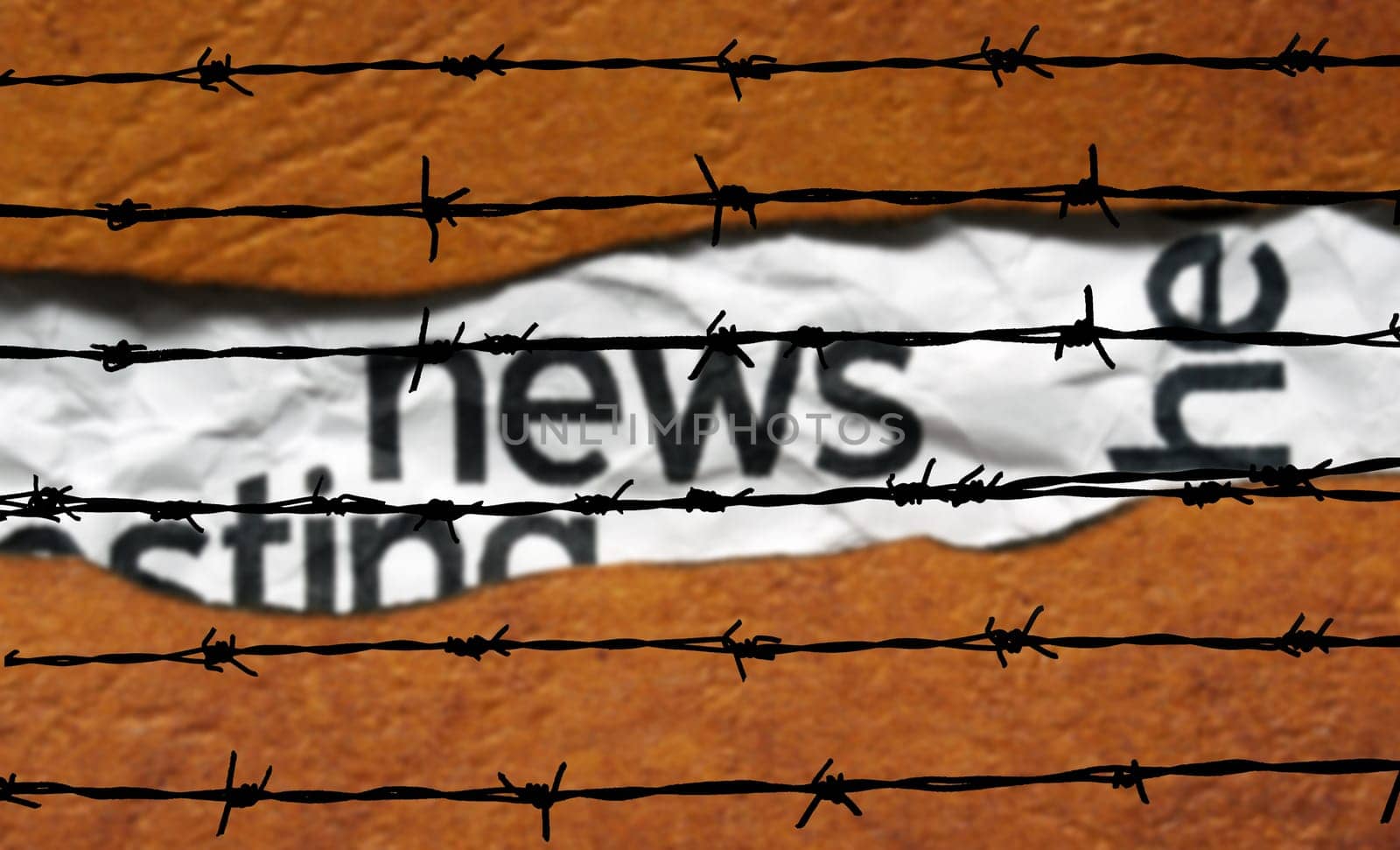 News concept and barbwire