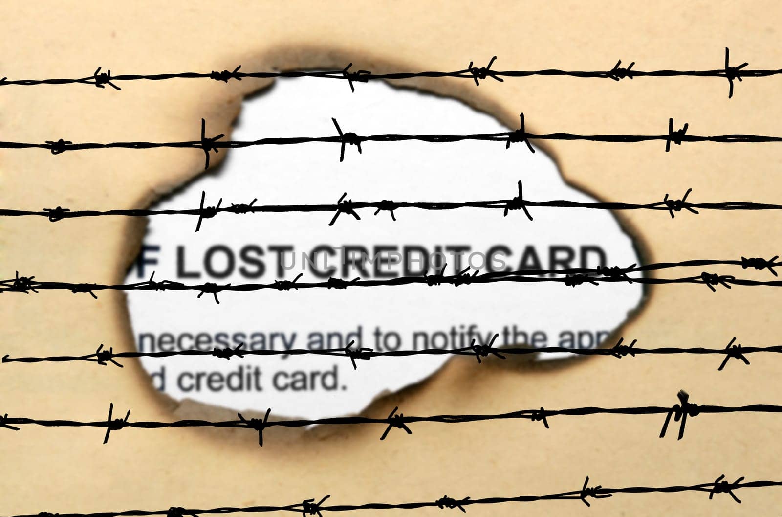 Lost credit card nad barbwire