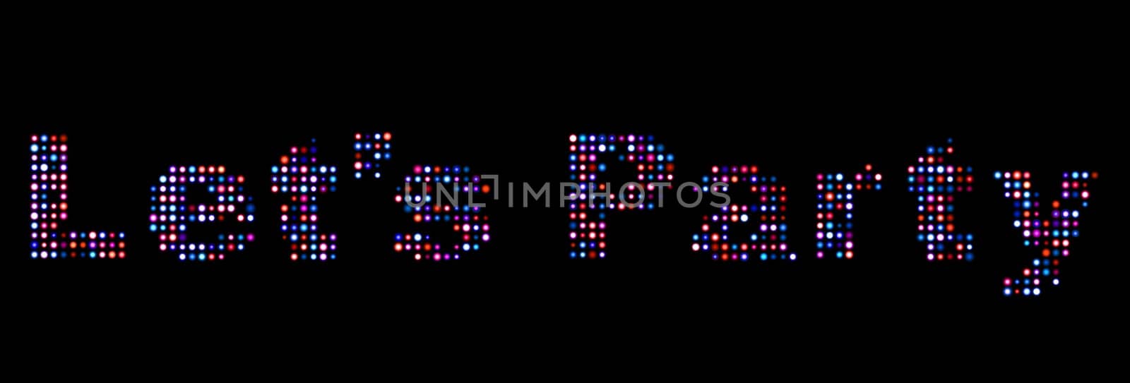 Let's party led text