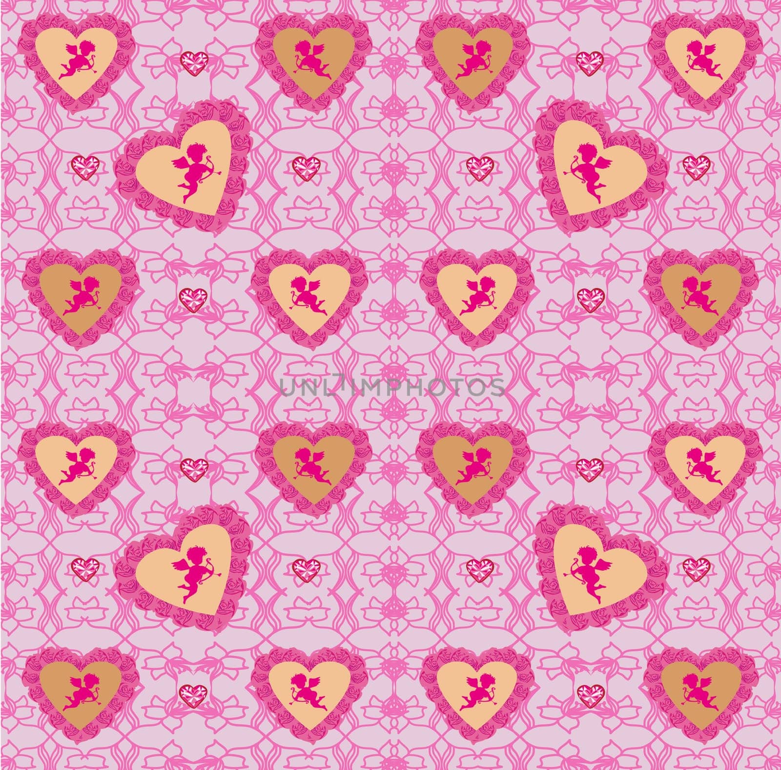 Seamless background consisting of hearts for Valentines day