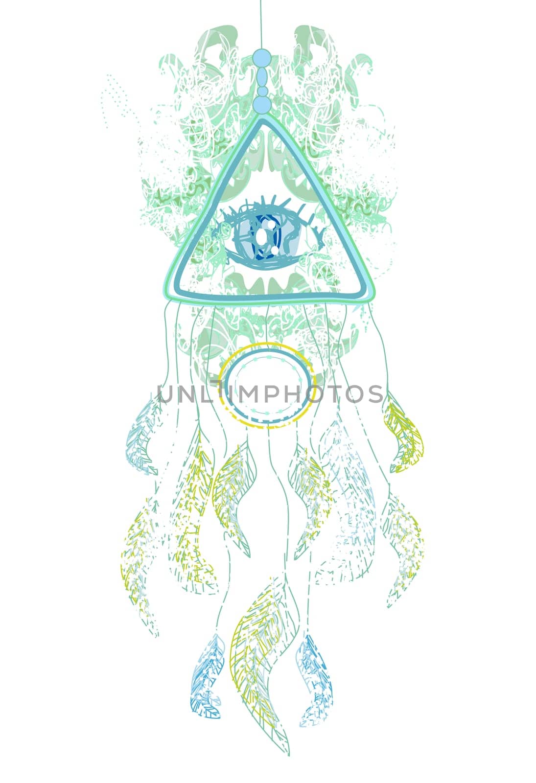 American Indian talisman dreamcatcher with eye