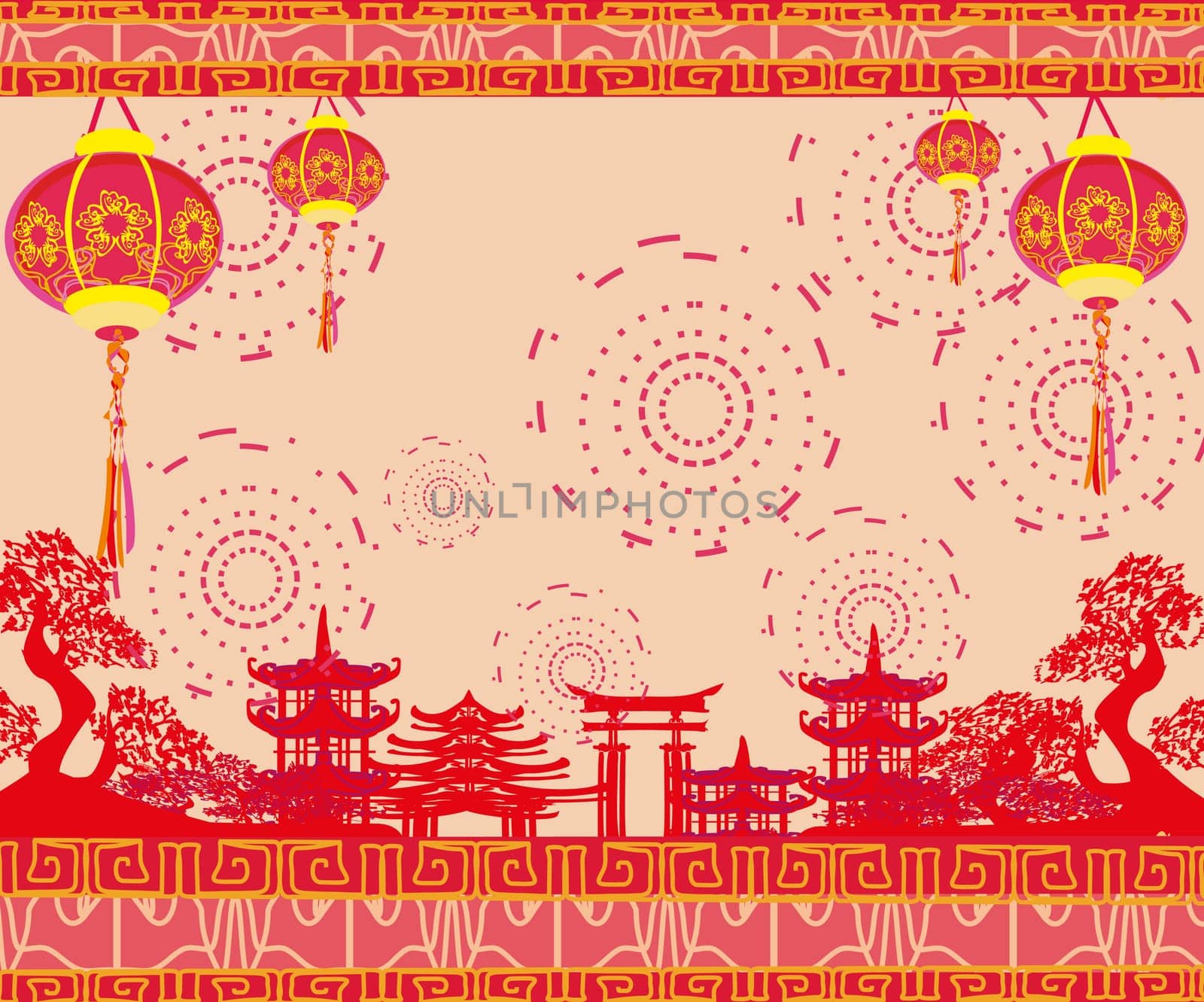 Oriental Happy Chinese New Year card