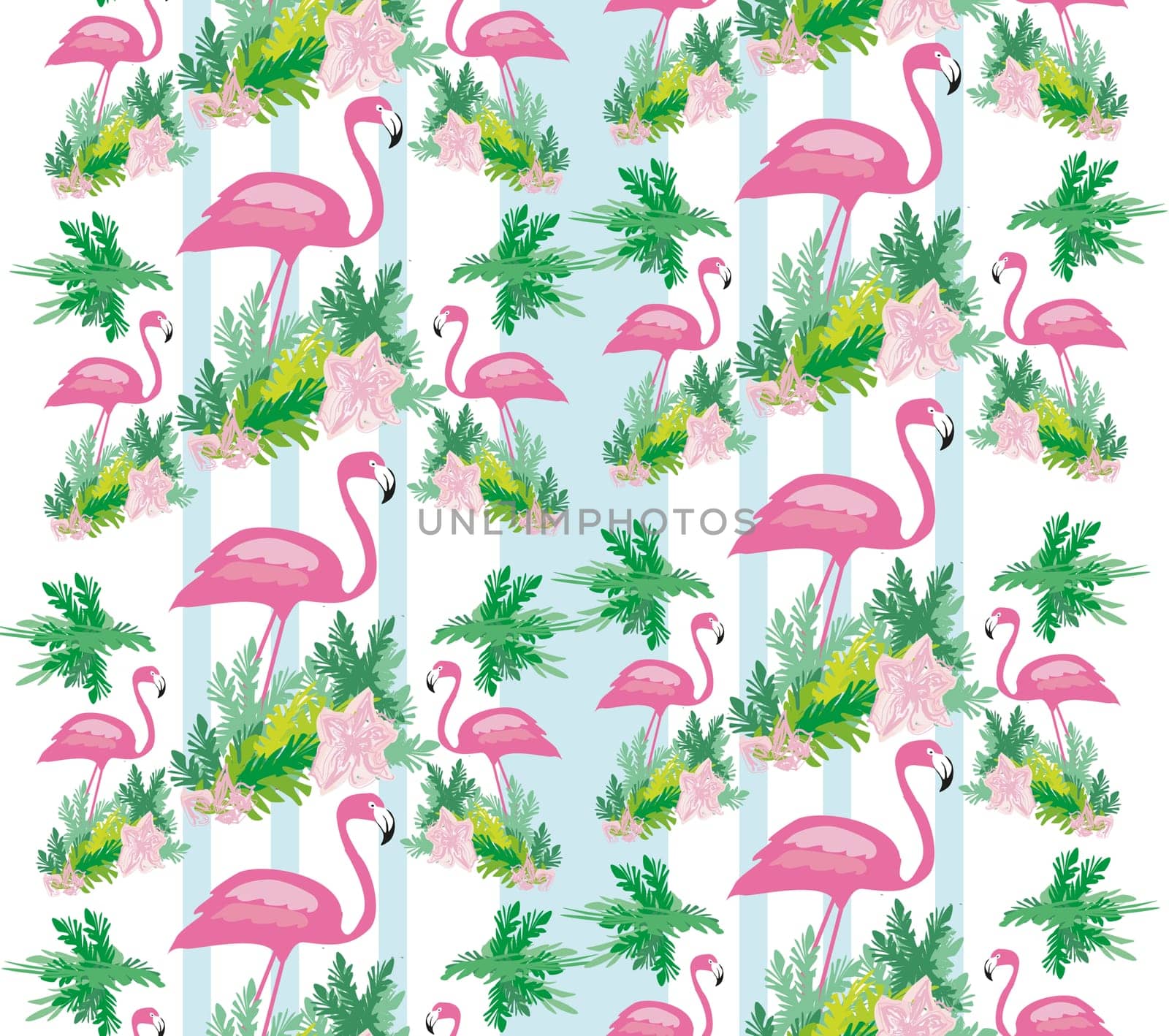 Seamless flamingo bird pattern