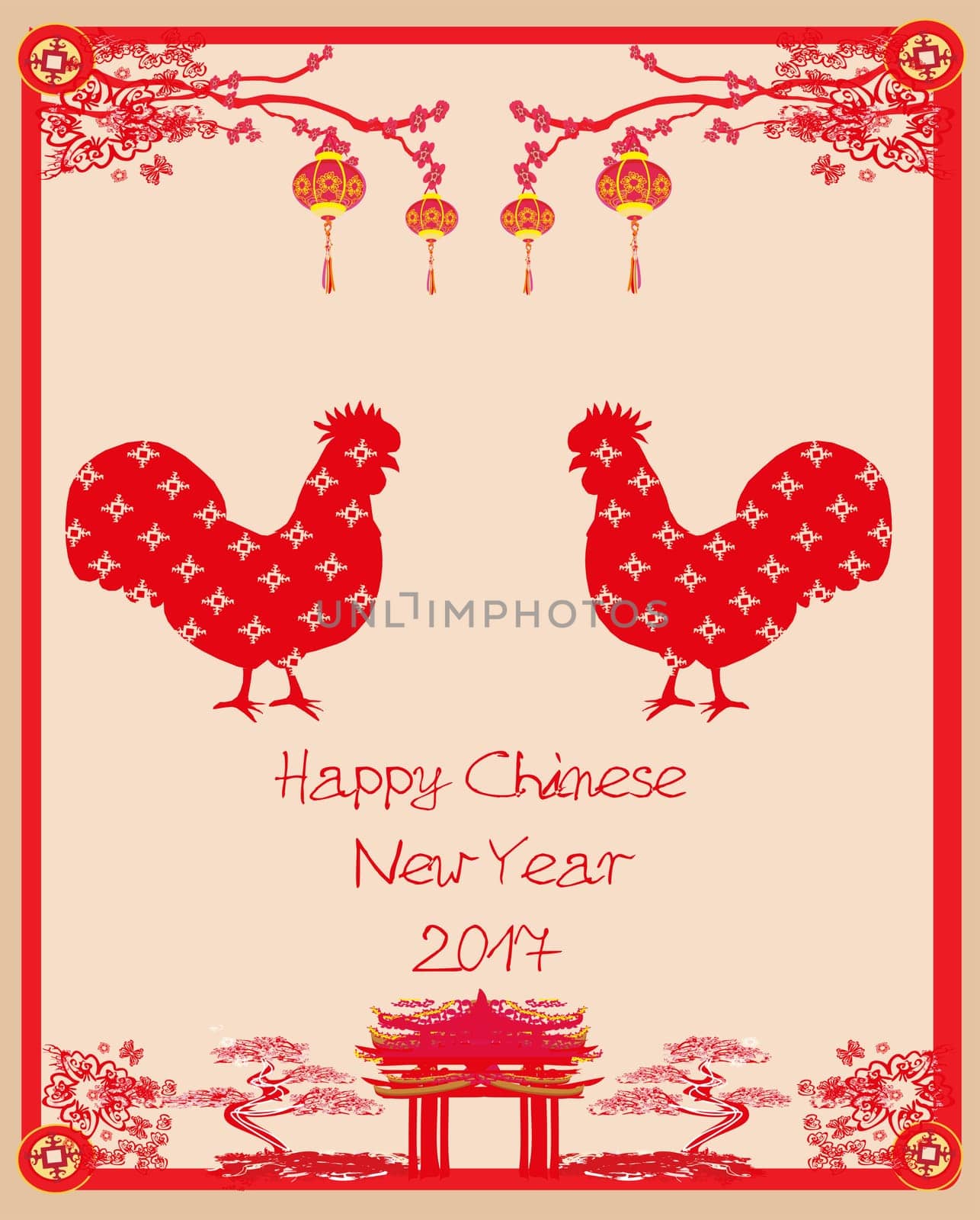 year of rooster design for Chinese New Year celebration