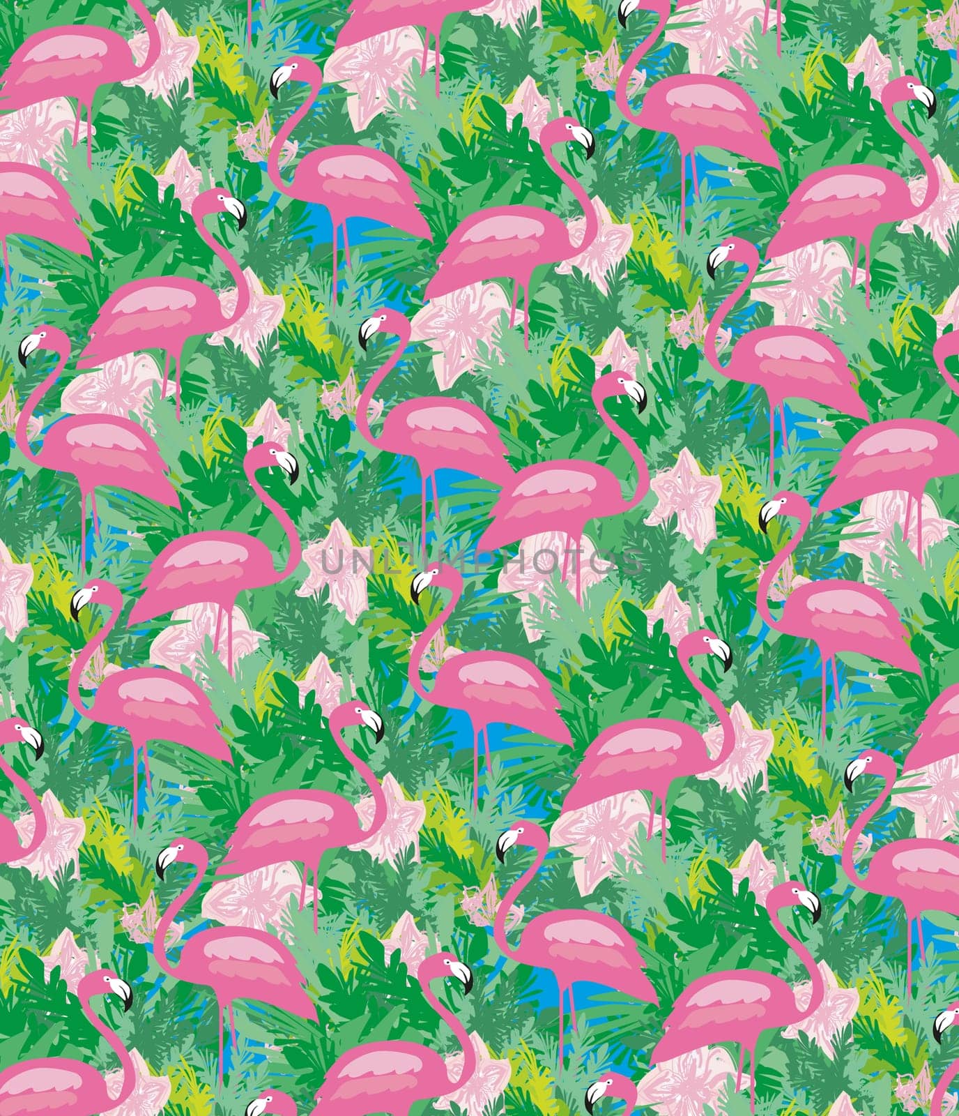Seamless flamingo bird pattern