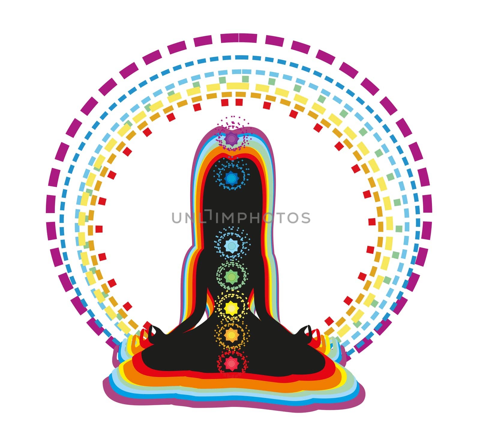 Woman silhouette sitting in lotus pose