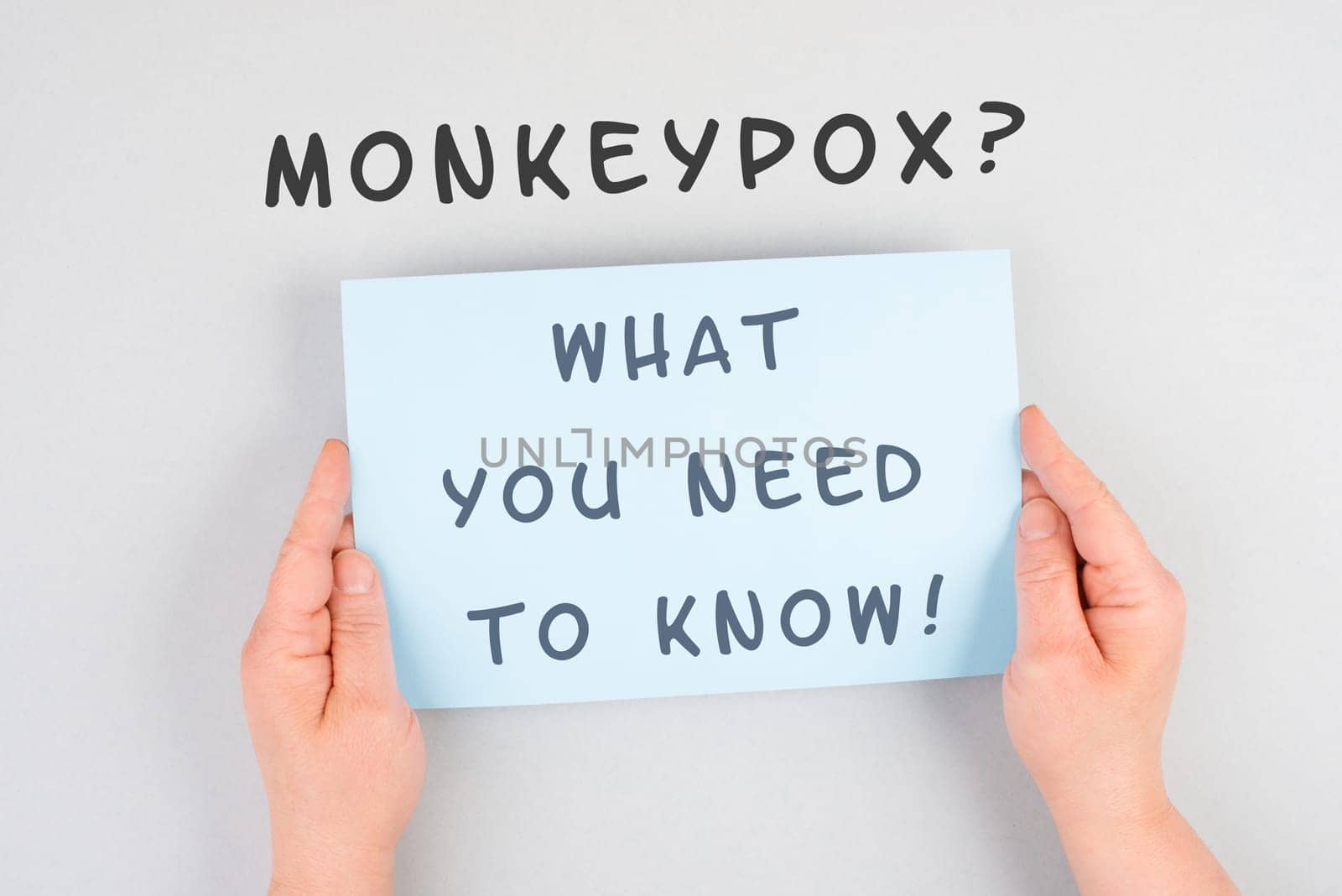The words monkeypox, what you need to know, are standing on a paper, outbreak of the MPXV virus, infectious disease spreading