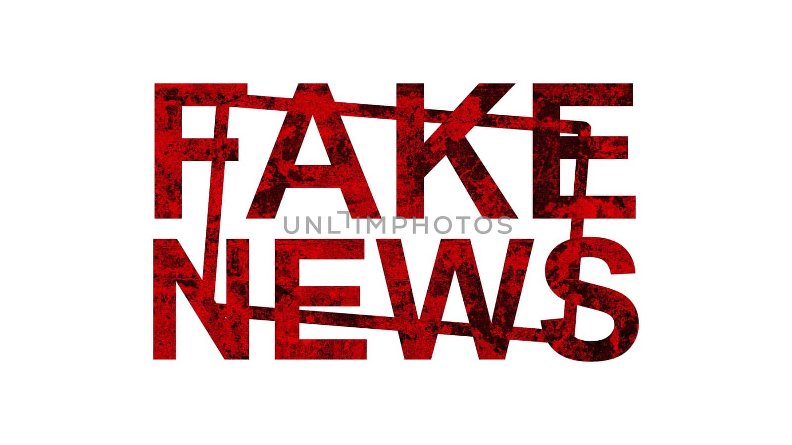 Fake News text. Computer generated 3d render