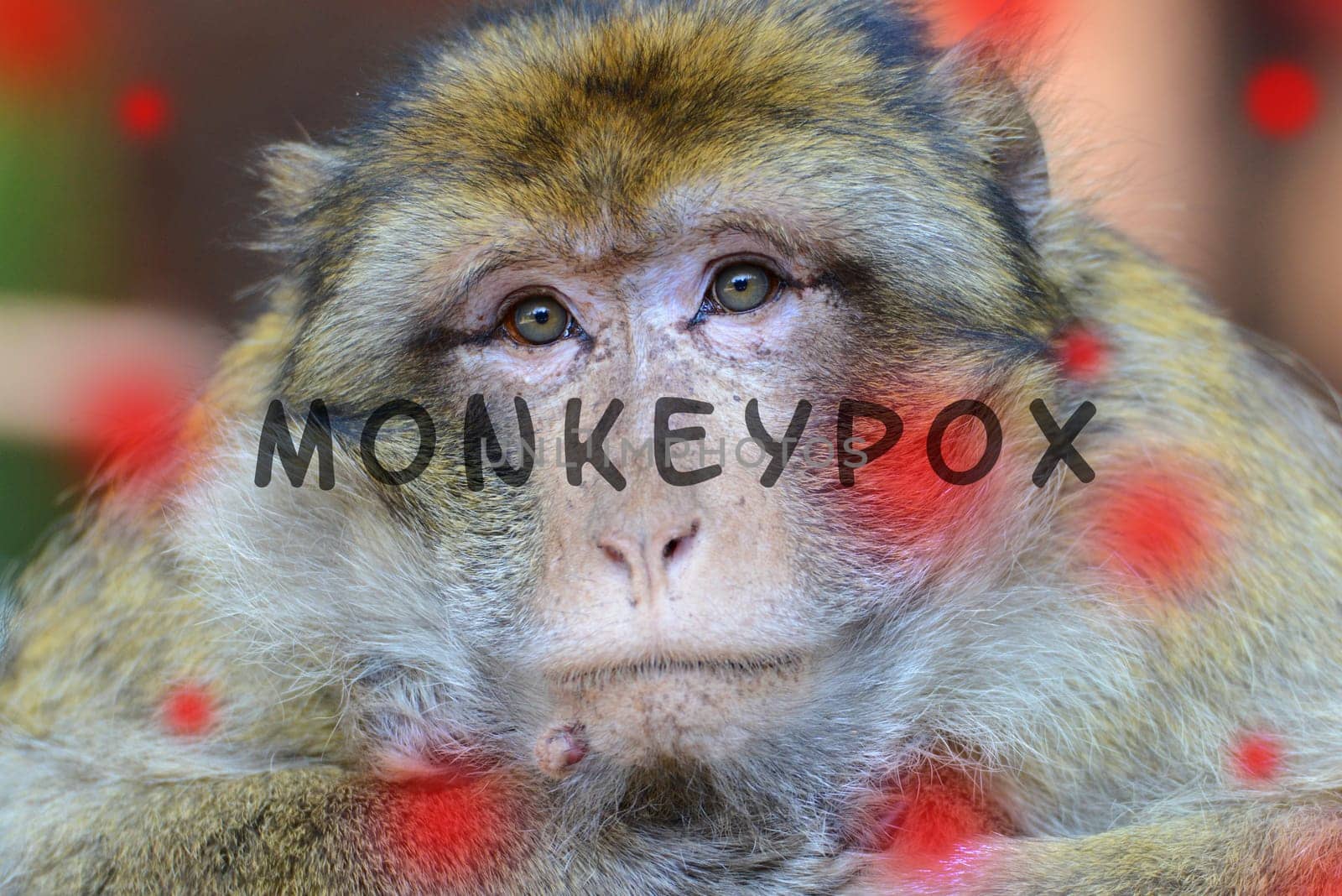 Monkeypox outbreak, MPXV virus, infectious disease spreading, sick monkey