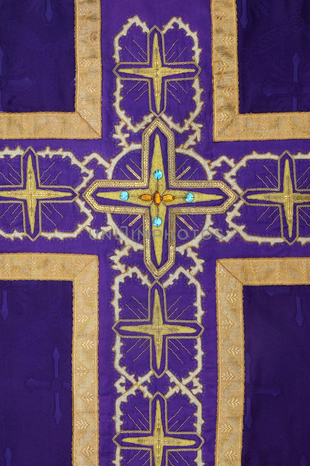 Gold embroidered church chasubles