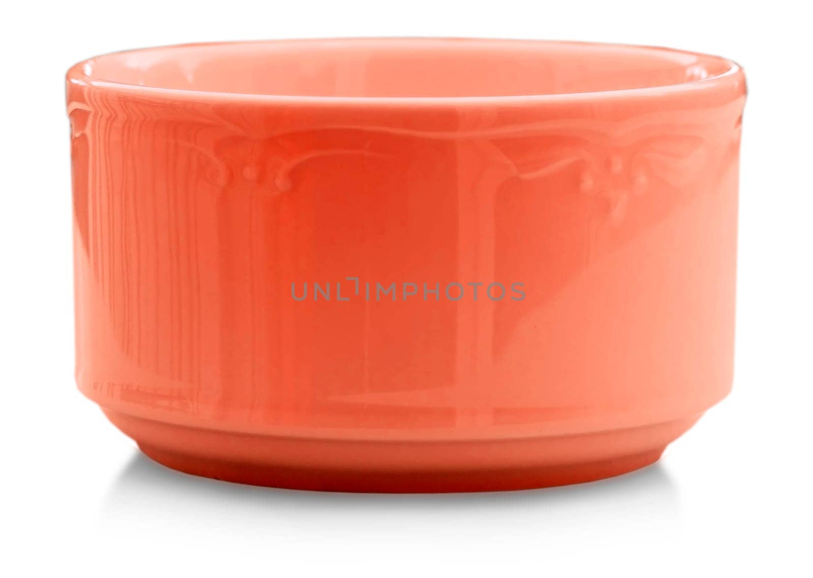 The red empty cup. Isolated on white background