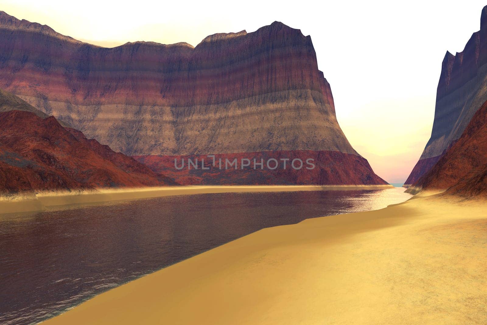 A river meanders through the mountains and ridges of the Grand Canyon in Colorado.
