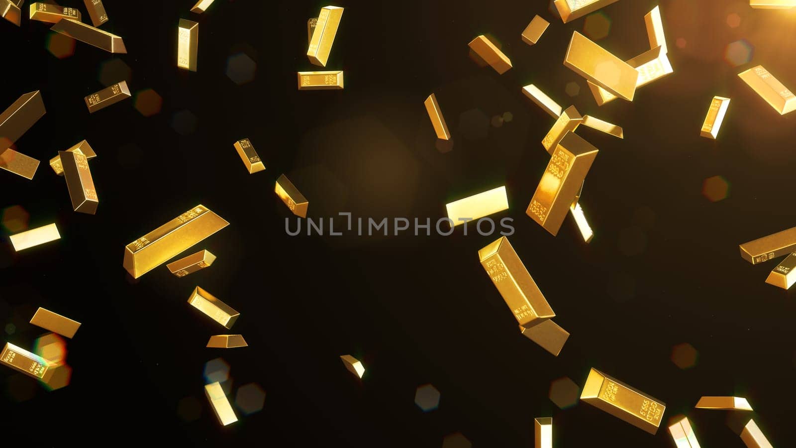 3D illustration Background for advertising and wallpaper in investment and storage gold scene. 3D rendering in decorative concept.