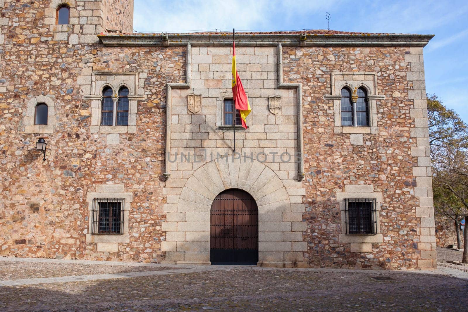 Las Ciguenas Palace.at San Mateo square, Caceres Old Quarter, Extremadura, Spain