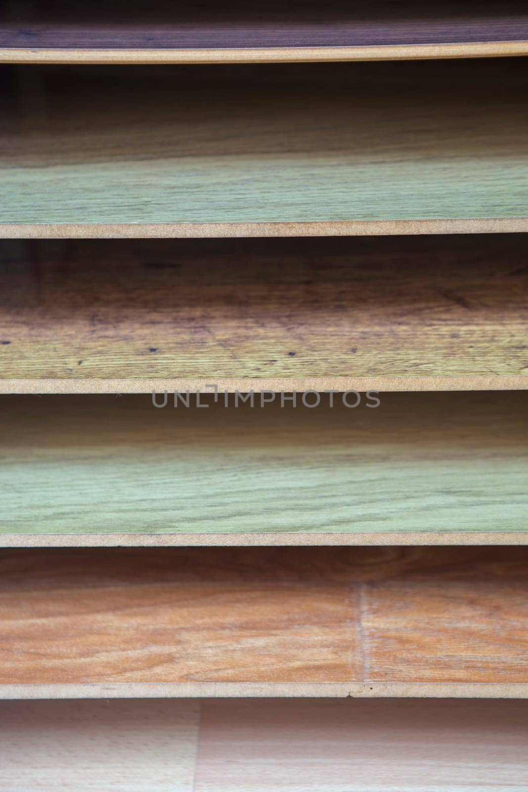 Laminate Flooring samples. Visible dovetail edge