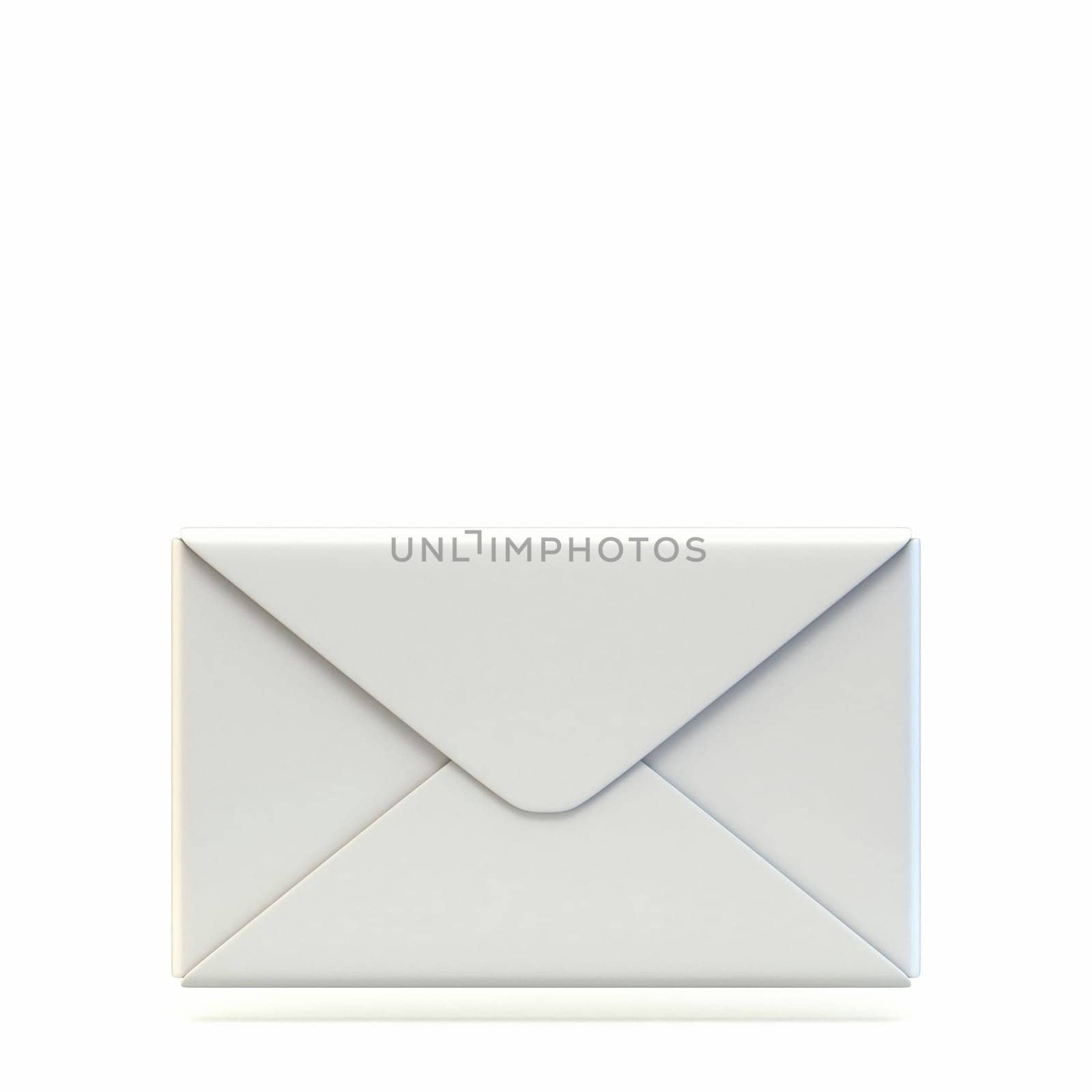Mail icon closed envelope 3D render illustration isolated on white background
